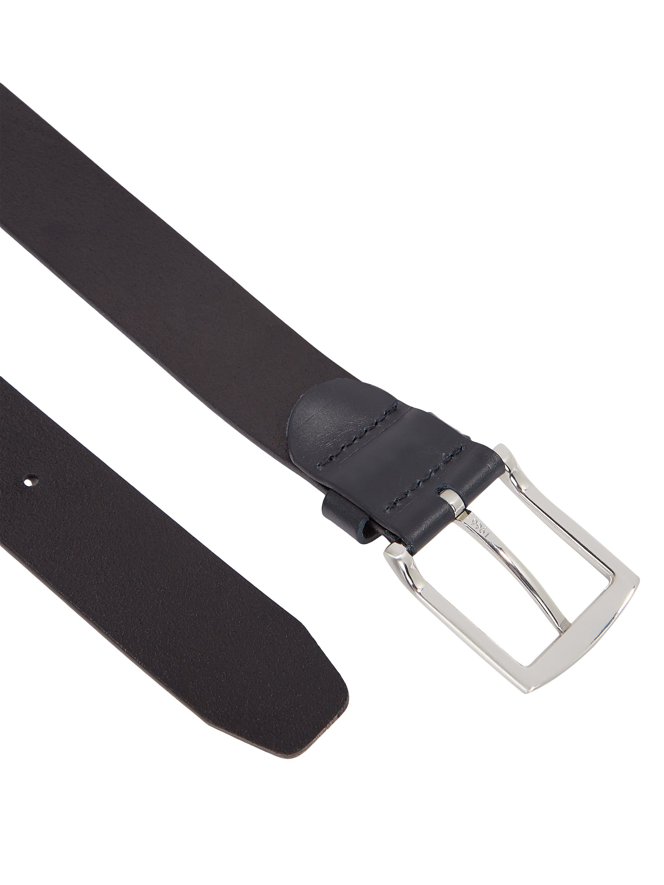 Tommy Hilfiger Leren riem DENTON 3,5 Robuuste leren riem met vlaglabel, zilverkleurige gesp, verstelbaar