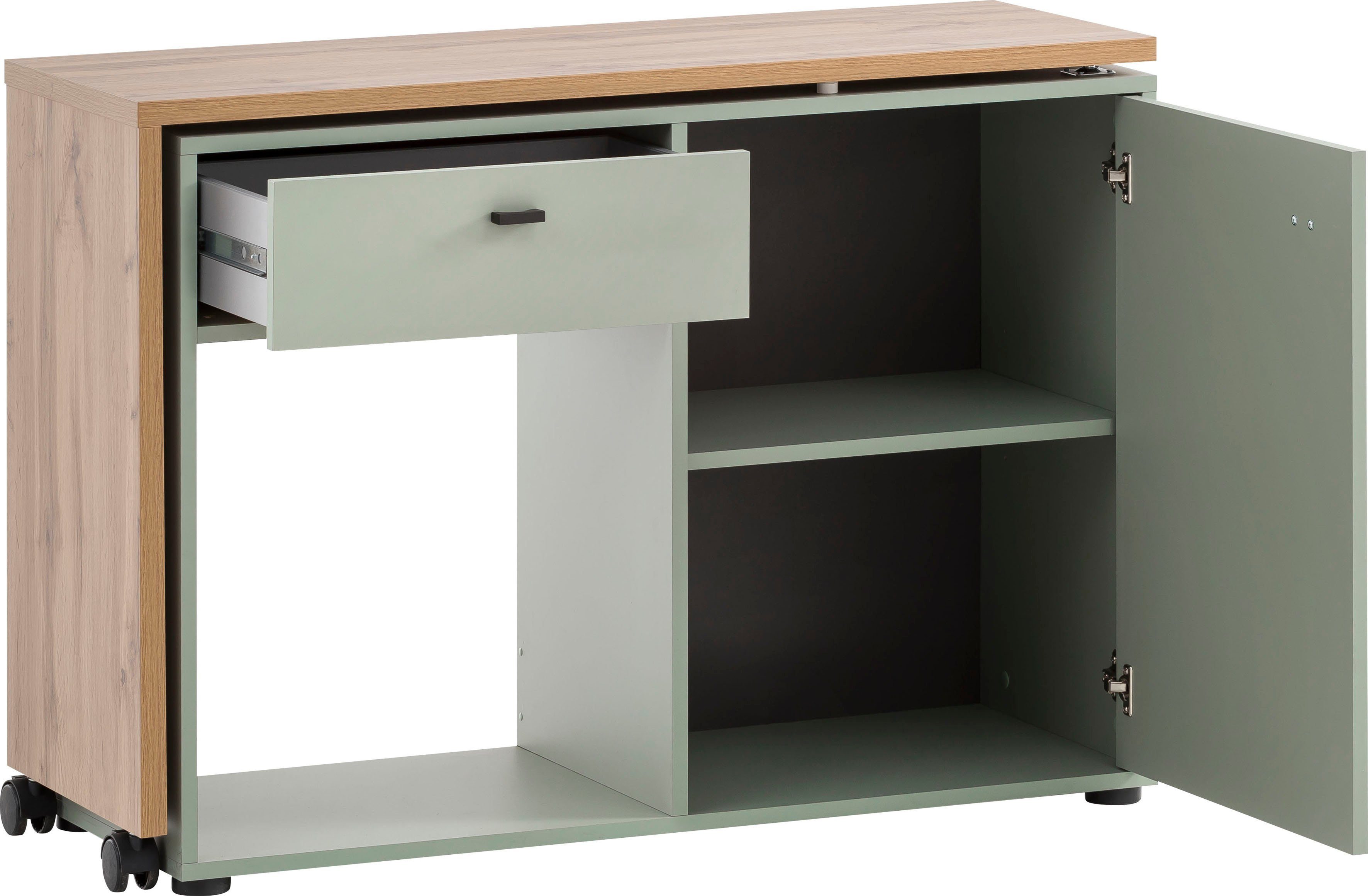 Schildmeyer Bureau Tiny Working praktisch in het thuiskantoor, dressoir met flexibele werkblad
