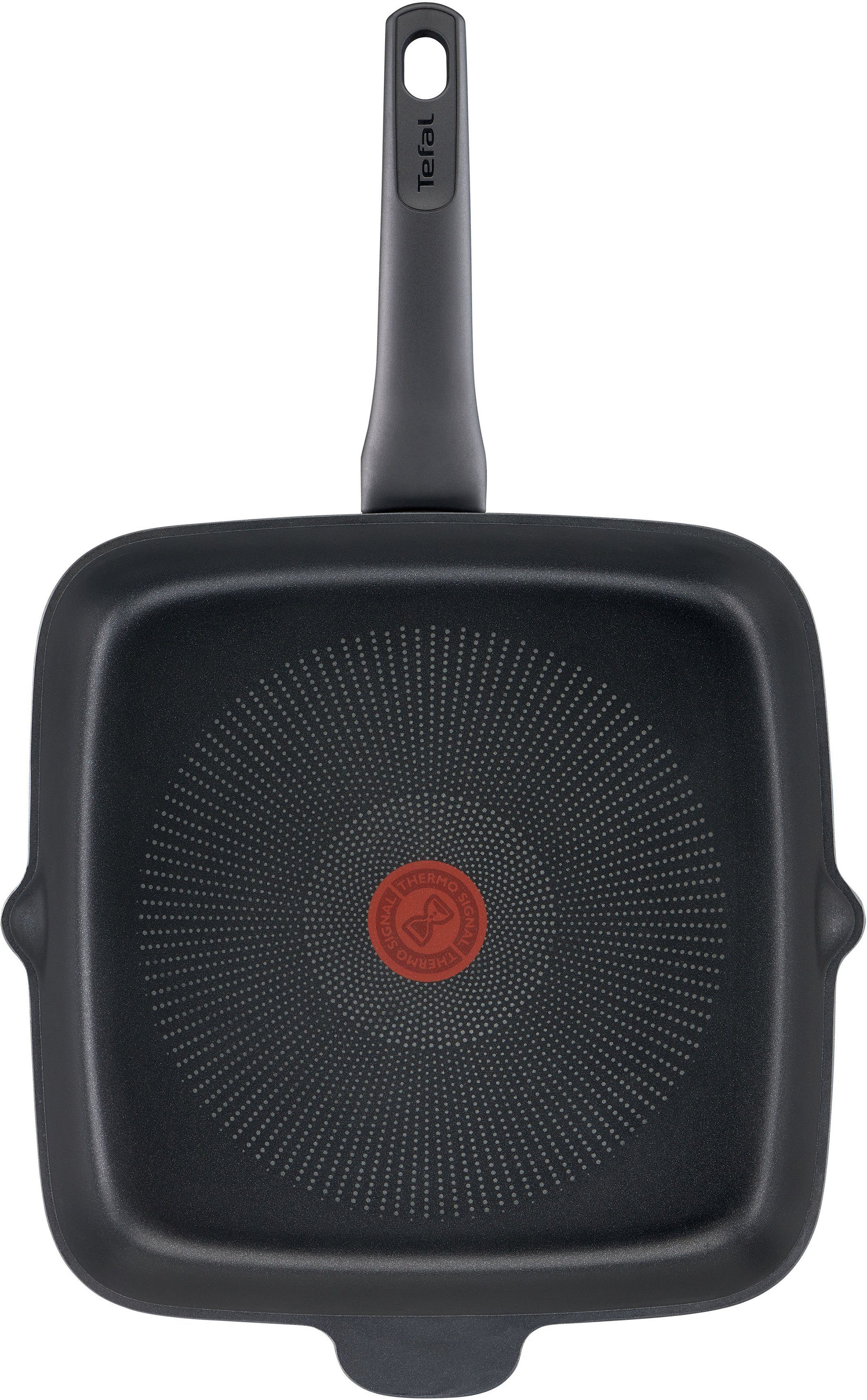 Tefal Koekenpan Unlimited On vierkant, inductiegeschikt met antiaanbaklaag Thermo-signaal bij ideale baktemperatuur, geschikt voor alle kookplaten (1-delig)
