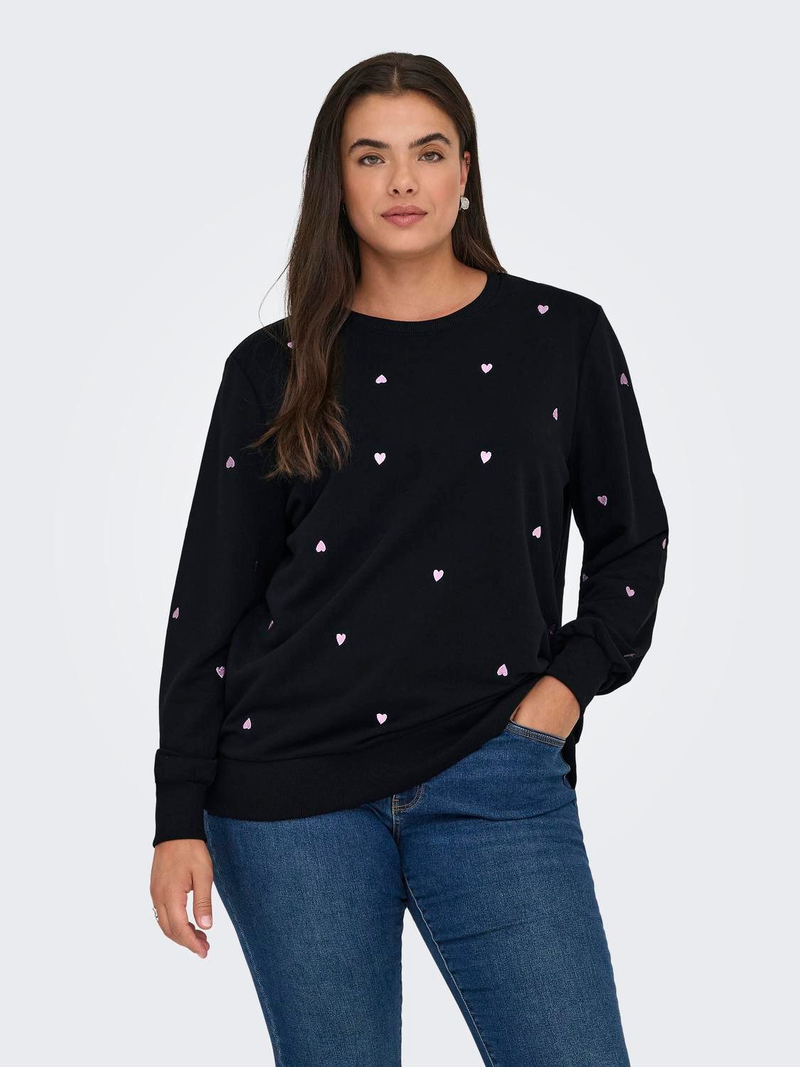 ONLY CARMAKOMA Sweatshirt CARMIA LS O-NECK SWEAT JRS