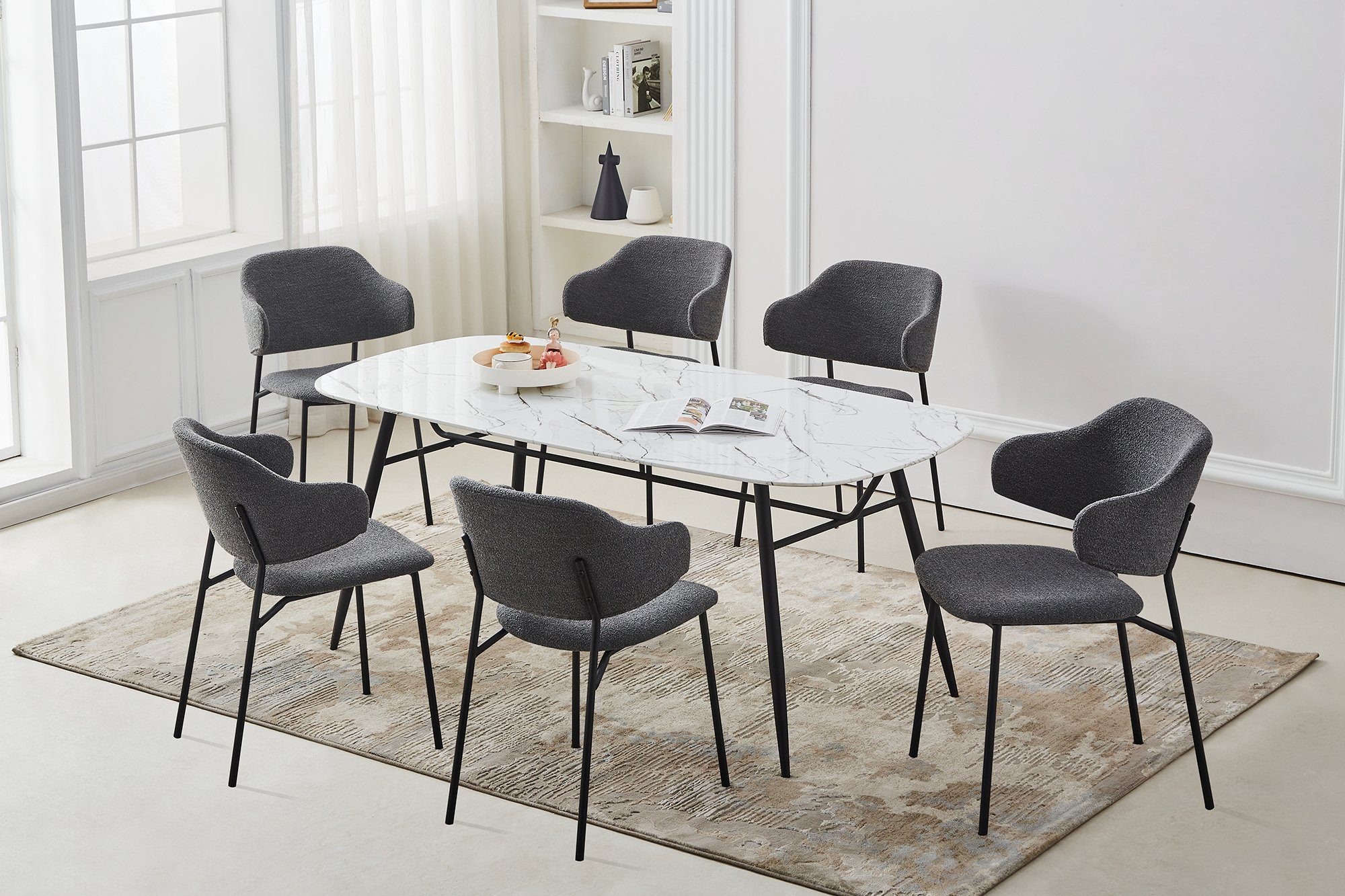 SalesFever Stoel met armleuningen met designframe en uitlopende armleuningen (set, 2 stuks)