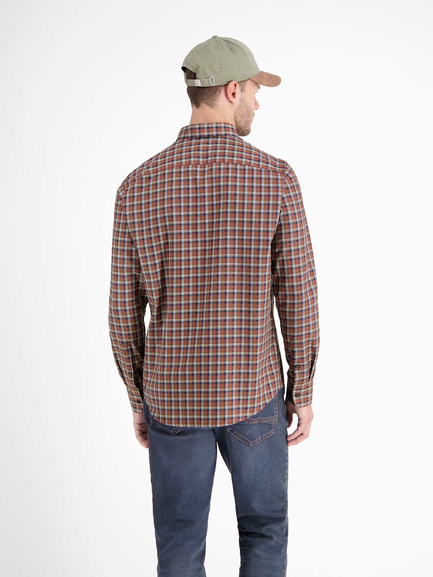 Lerros Geruit overhemd LERROS geruite herenhemd met button-down-kraag