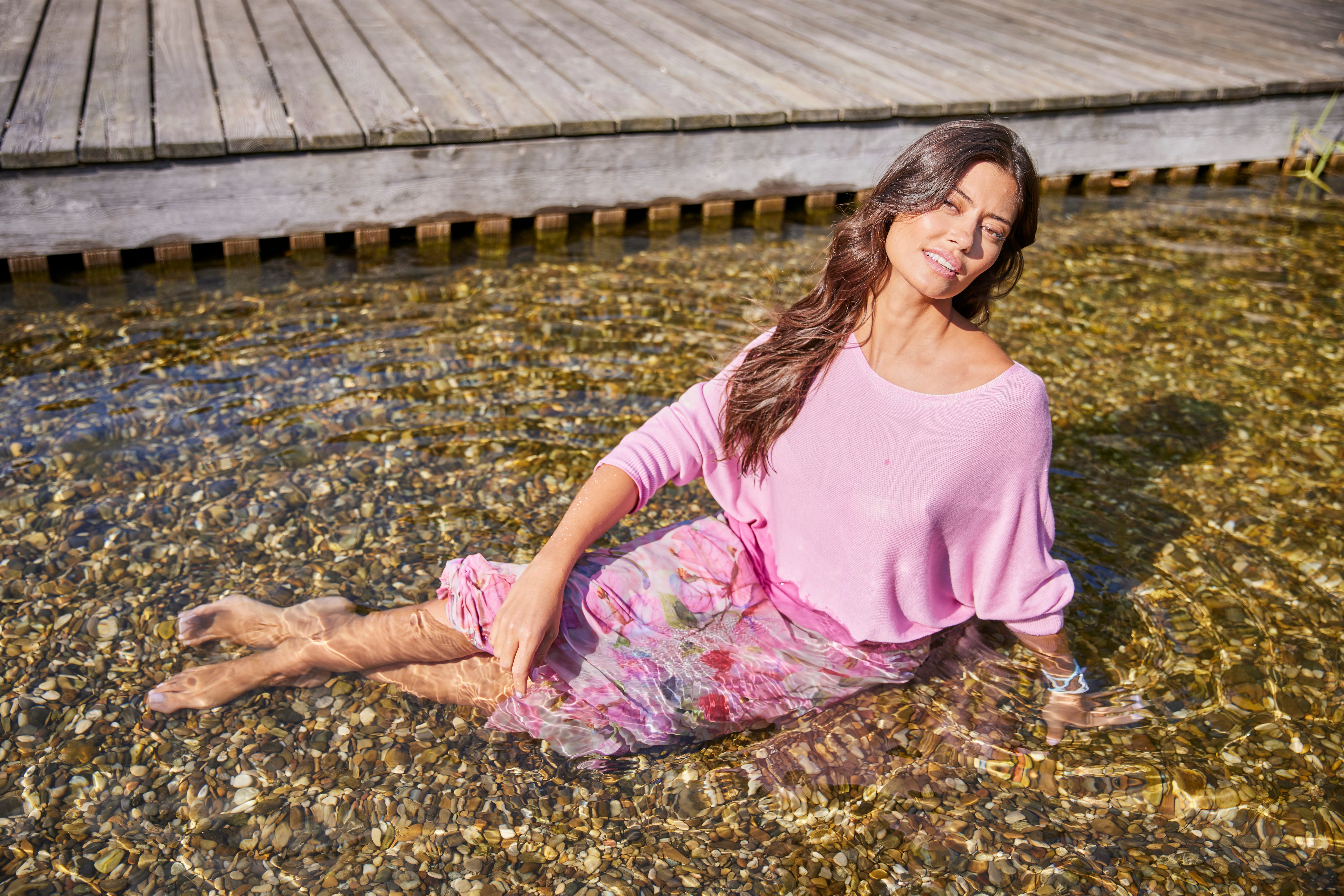 Aniston SELECTED Gebreide trui met boothals - nieuwe collectie