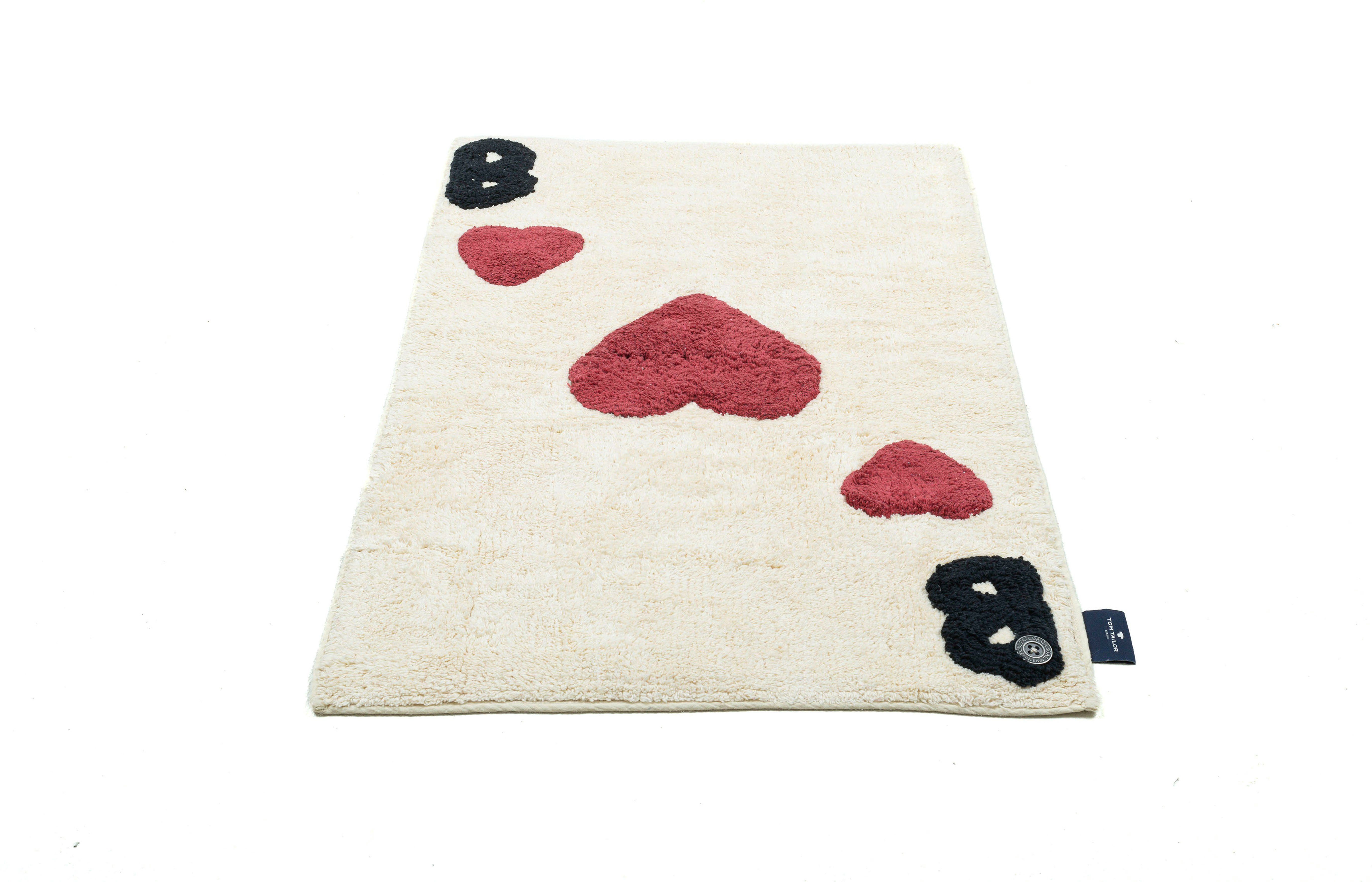 TOM TAILOR HOME Badmat Bings Heart of Bings Badmat, 100% katoen, uni kleuren, harten- en lettersmotief (1 stuk)