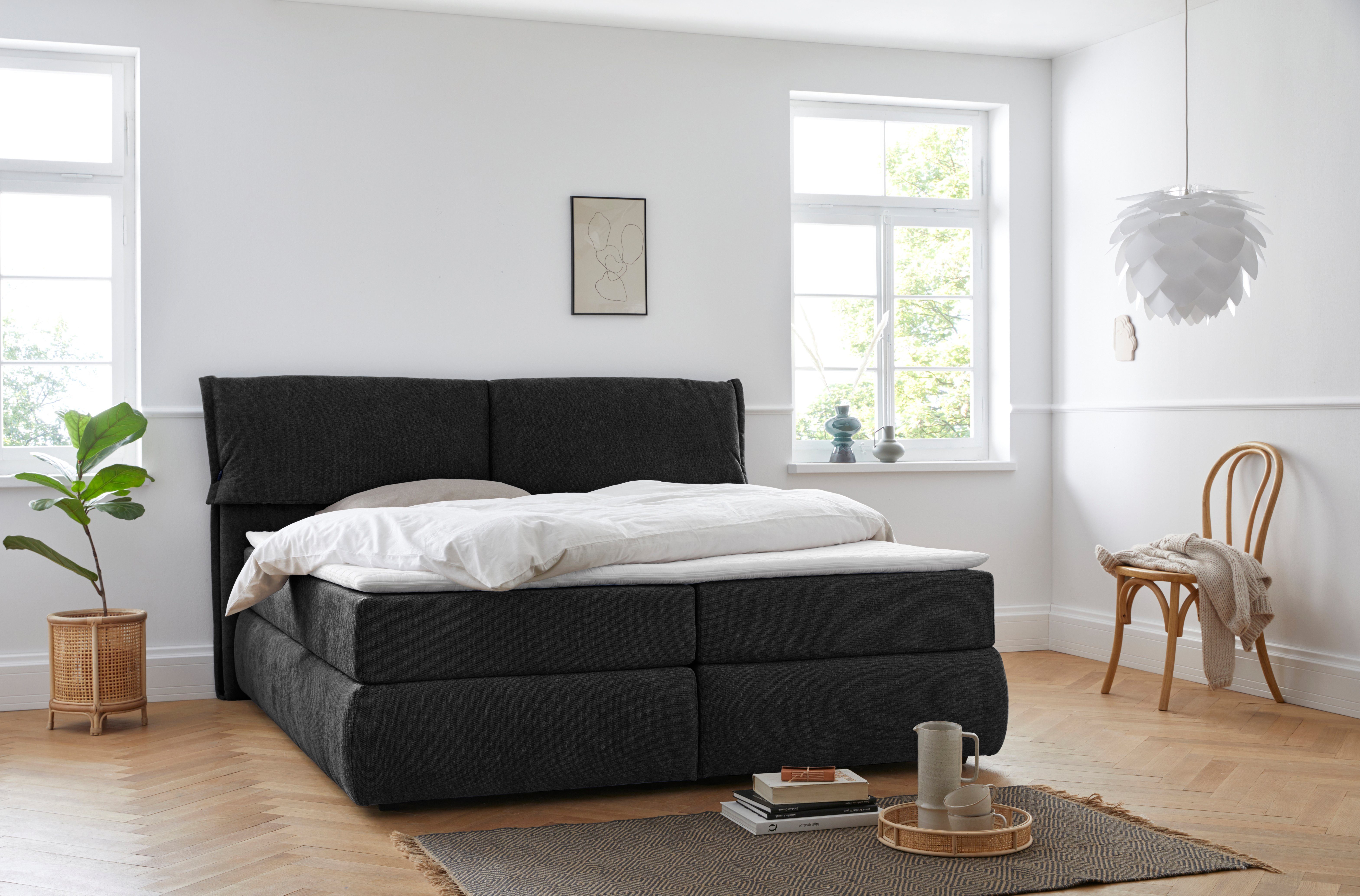 Andas Boxspring Jenson in 4 kleuren, 4 breedten, 3 matrassoorten in 2 hardheden, topmatras