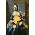 queence artprint op acrylglas vrouw geel