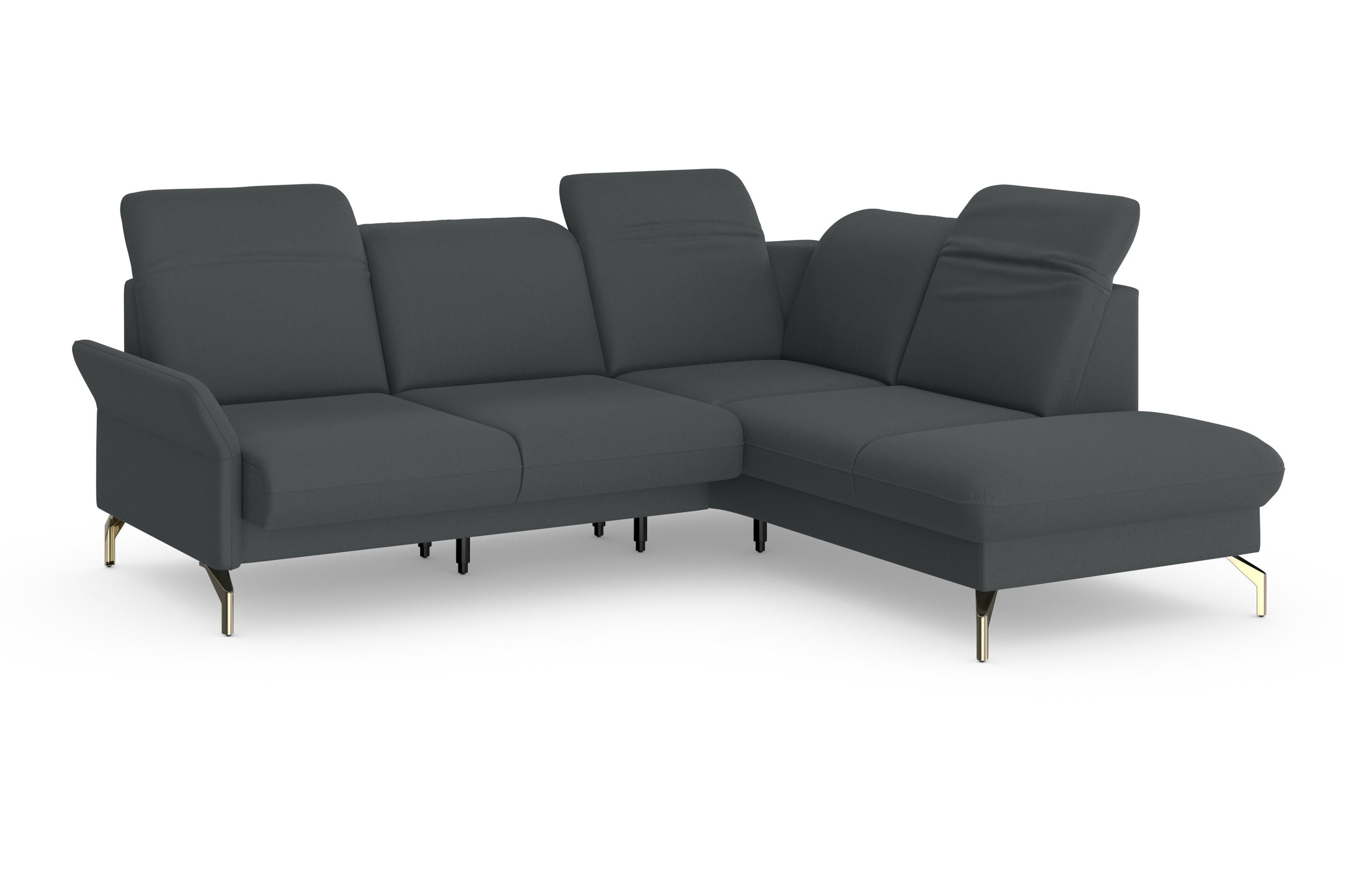 sit&more Hoekbank Fashion L-vorm naar keuze met verstelbare hoofdsteun, uittrekzitting, motorisch, nikkel poten
