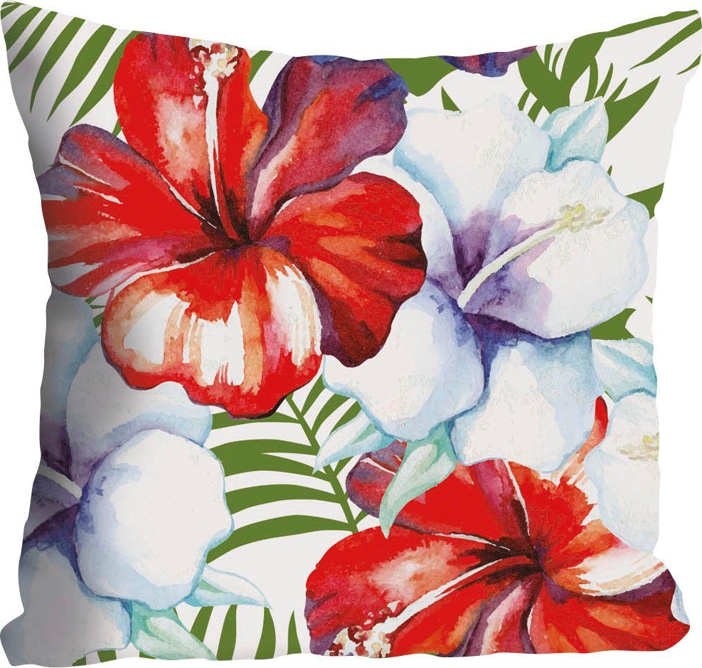 queence Sierkussen Liam Kussenhoes, hibiscus bloemen, floraal patroon, tropisch, exotisch, kleurrijk (1 stuk)