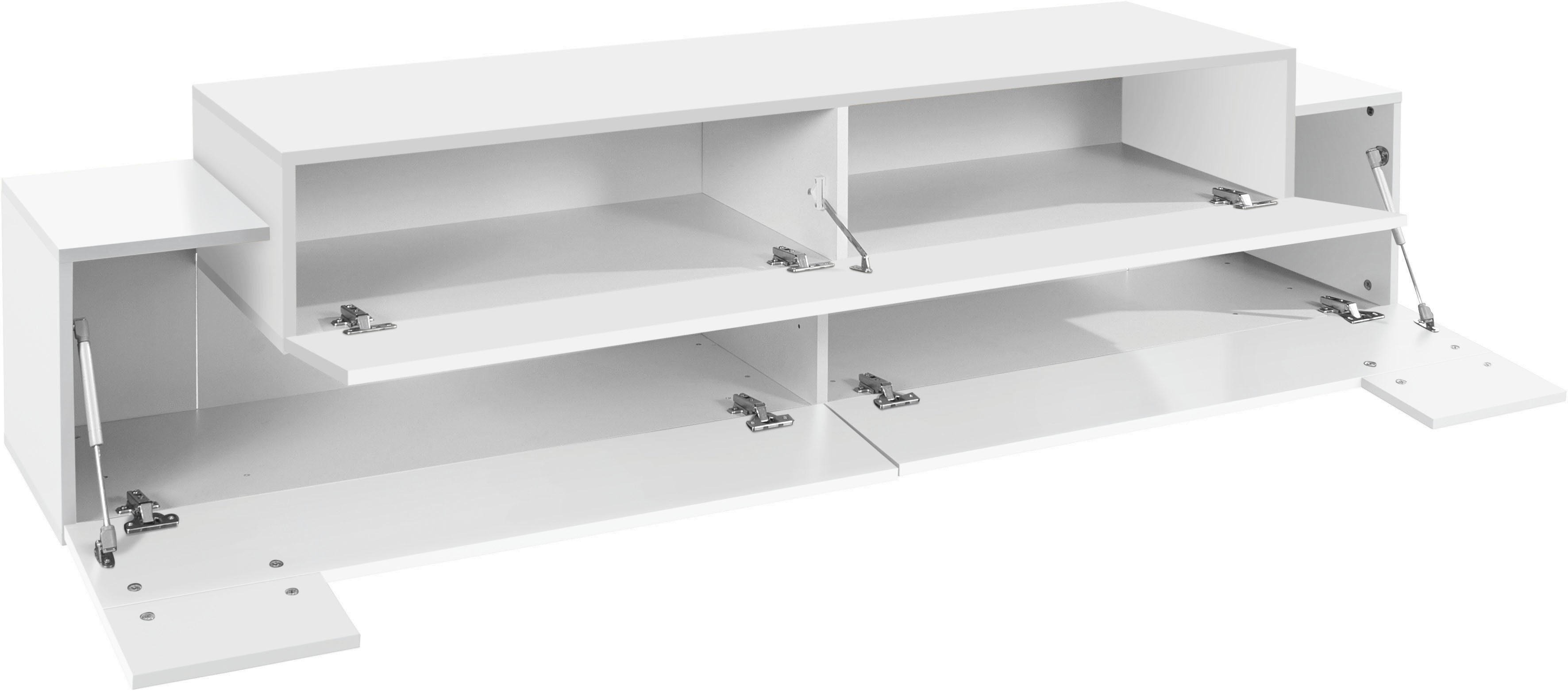 INOSIGN Tv-meubel Coro, lowboard, TV-commode, TV-meubelen, TV-bank met 3 kleppen waarvan 2 met push-to-open functie, breedte 200 cm