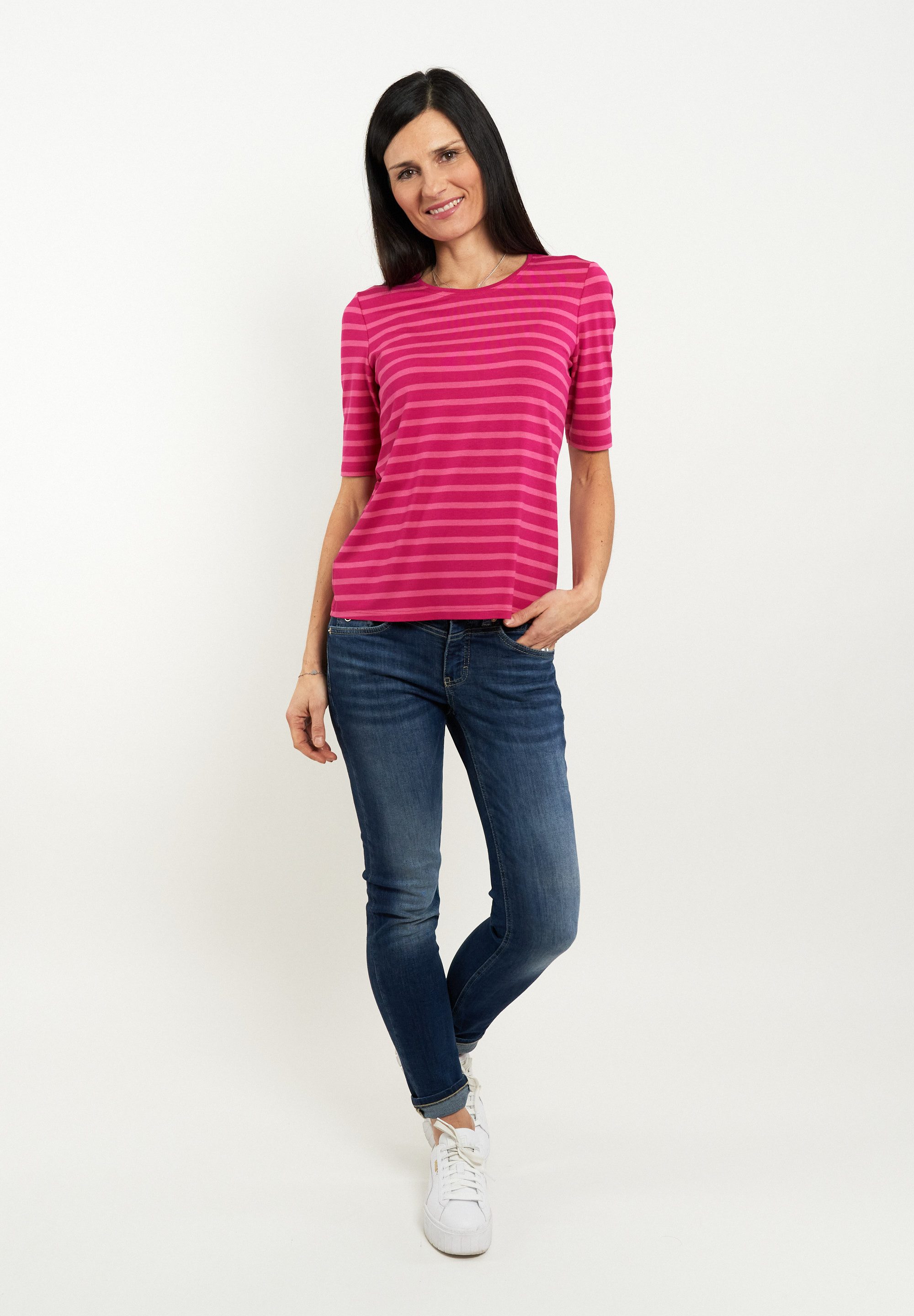 Seidel Moden T-shirt met streepjespatroon, made in germany