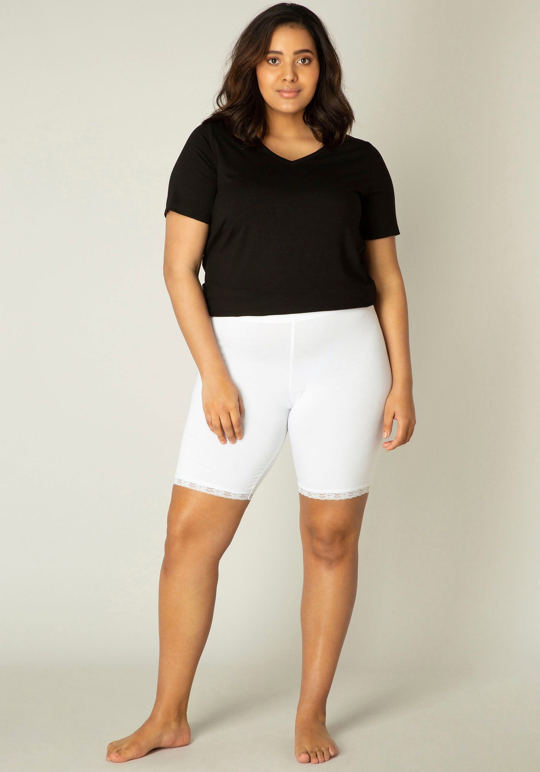 Base Level Curvy Fietsbroekje met decoratieve kant (set, 2-delig)