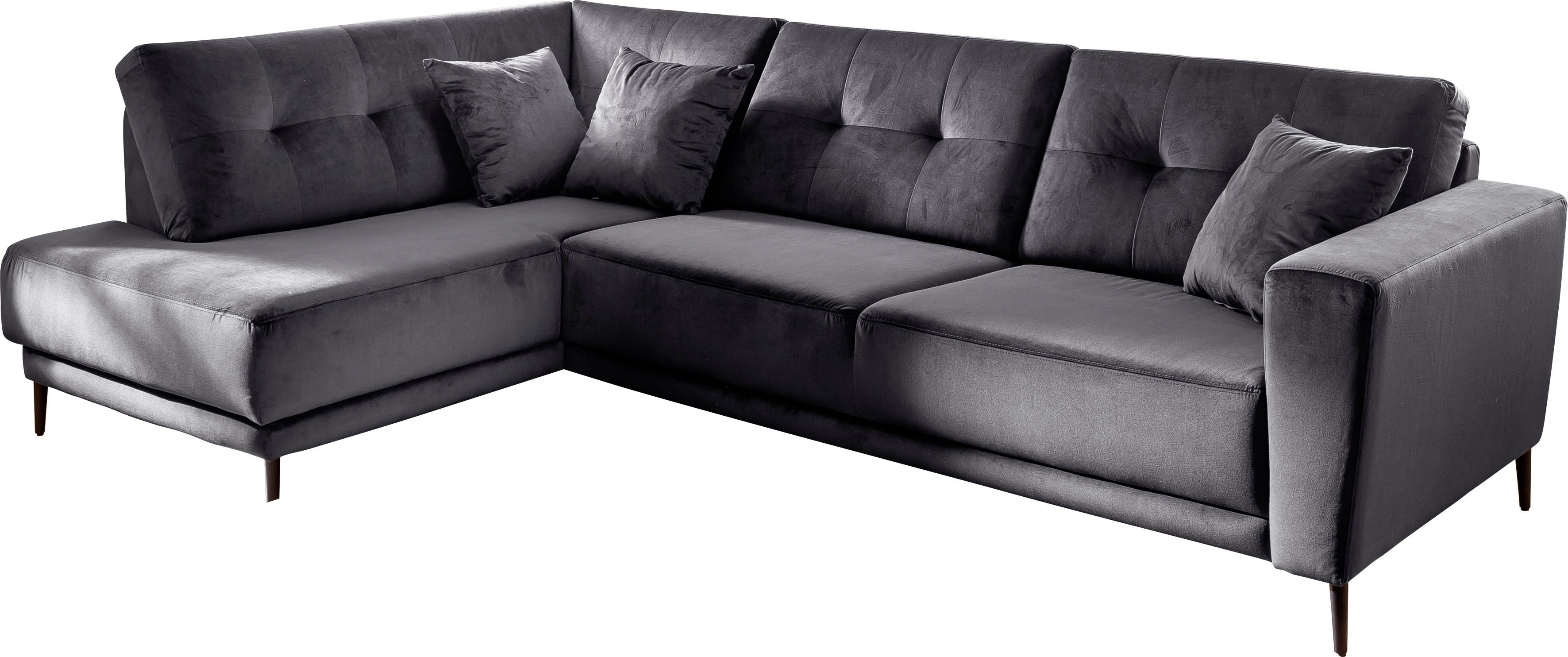 Trends by HG Hoekbank Barcelona L-vorm met metalen voet, vrij plaatsbaar