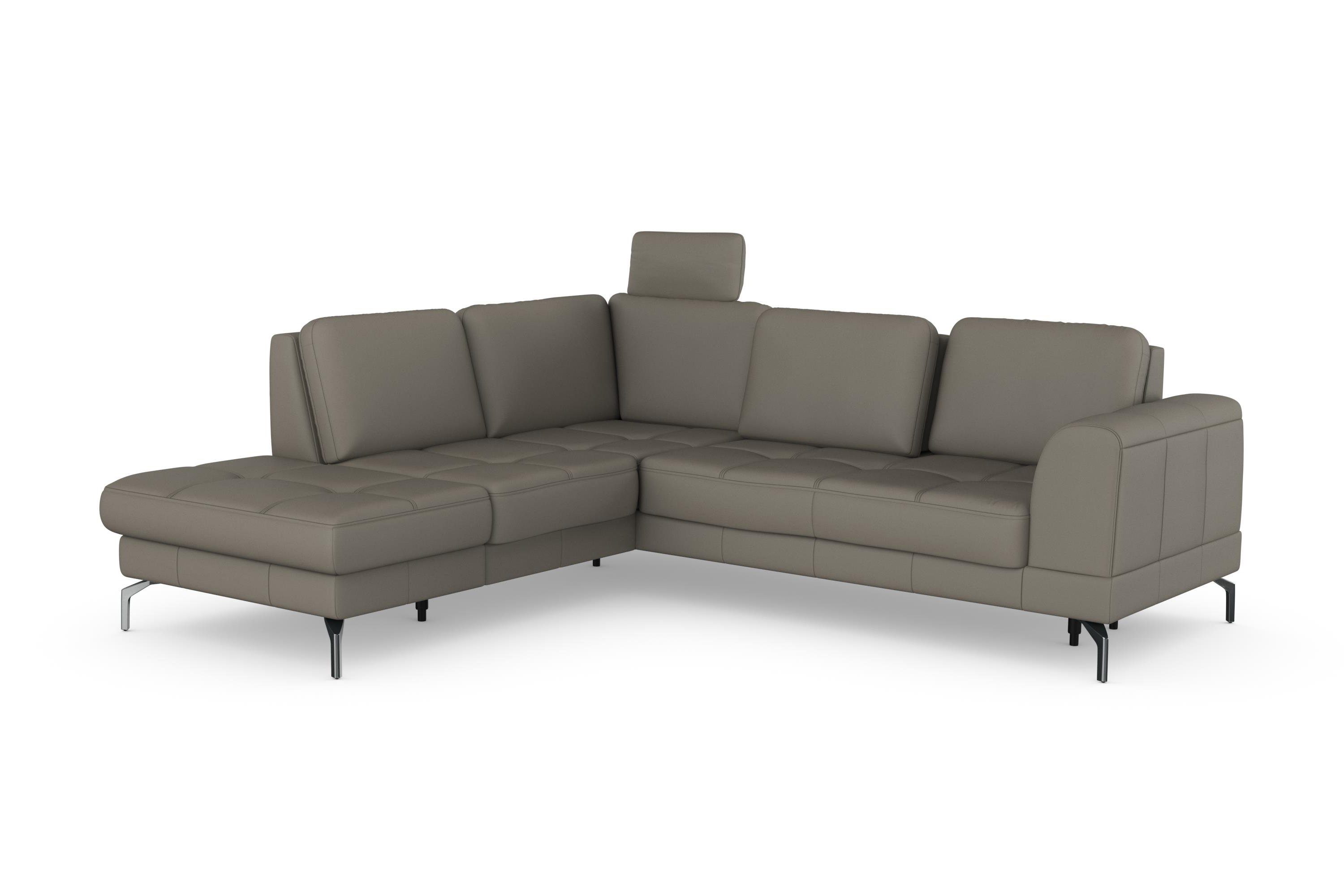 sit&more Hoekbank Bendigo L-vorm inclusief zitdiepteverstelling, bodemvrijheid 15 cm, in 2 pootkleuren