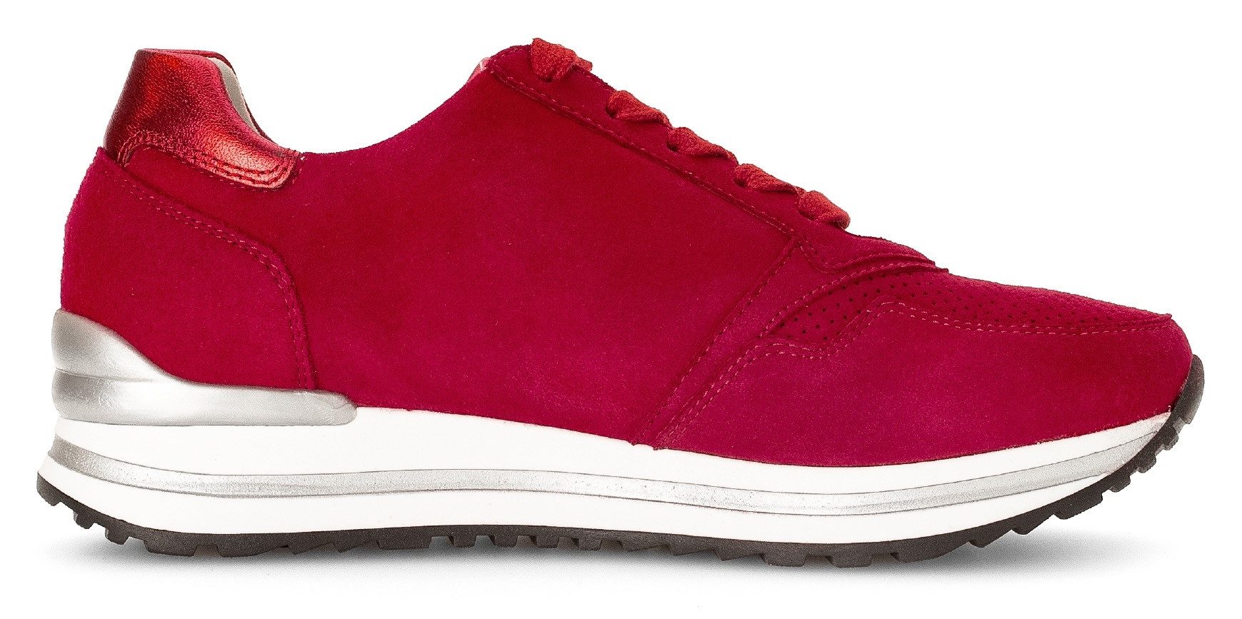 Gabor Sneakers met sleehak Turijn , vrijetijdsschoen, lage schoen, veterschoen, met verwisselbaar voetbed, h-breedte