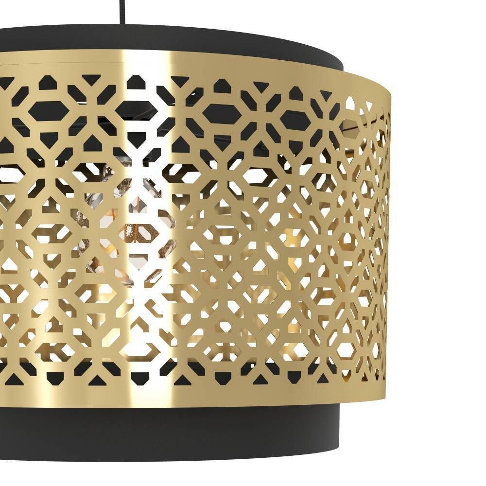 EGLO Hanglamp SANDBACH Hanglamp, messing en metaal in zwart, E27 fitting, Ø 42 cm (1 stuk)
