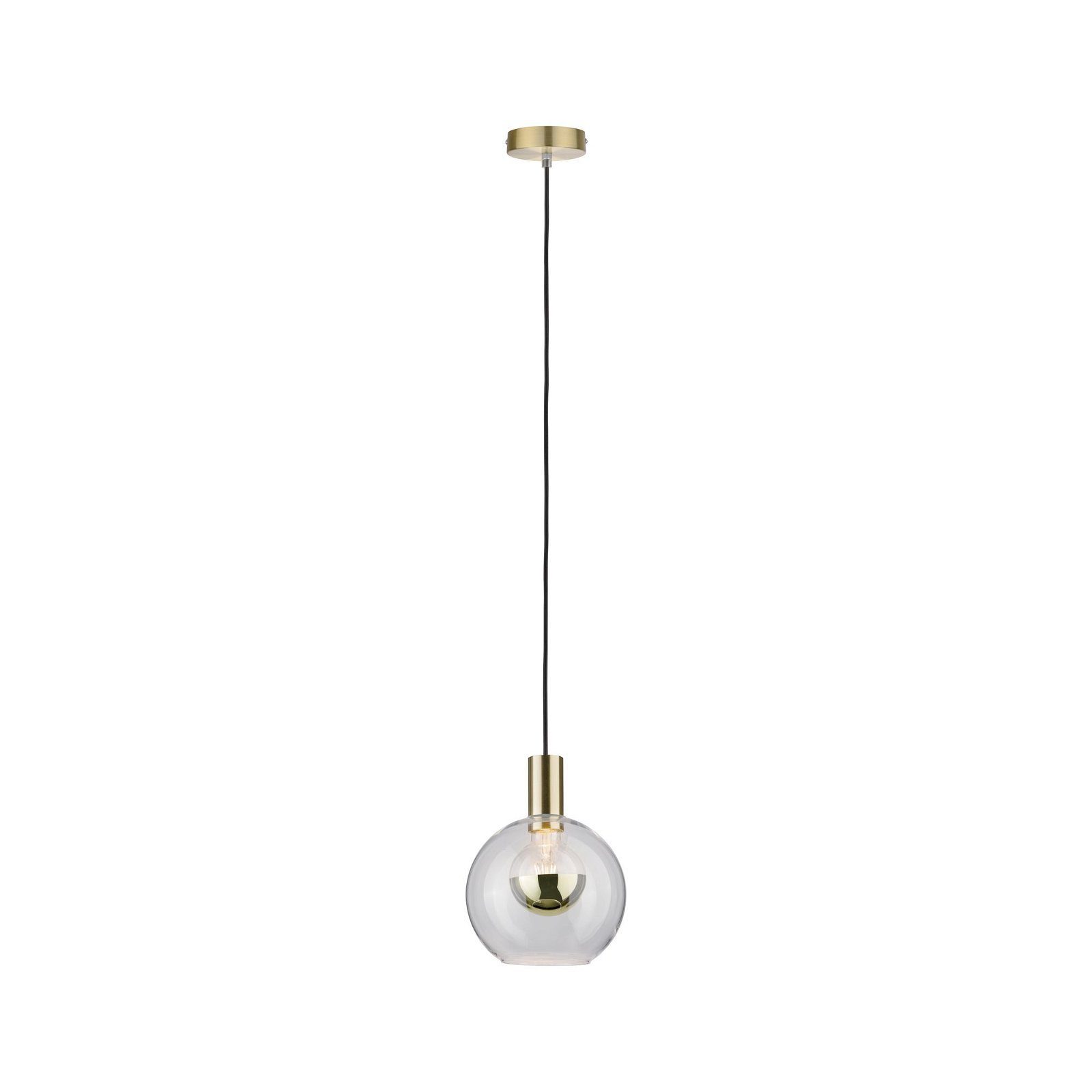Paulmann Hanglamp Neordic Esben max. 1x20W Helder/Geborsteld messing 230V Glas/Metaal (1 stuk)