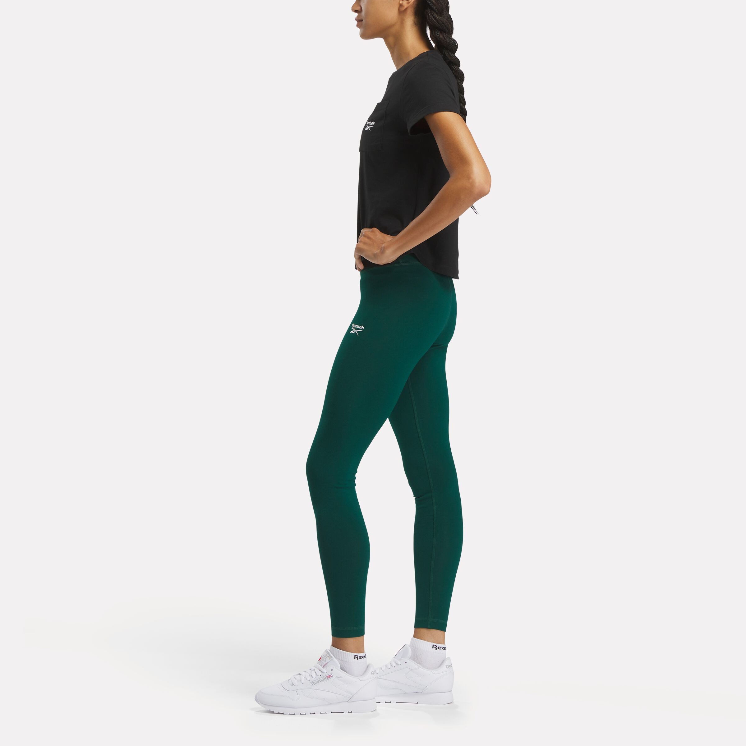 Reebok Legging RI SL COTTON LEGGING/COLLEGIATE GREEN (1-delig)