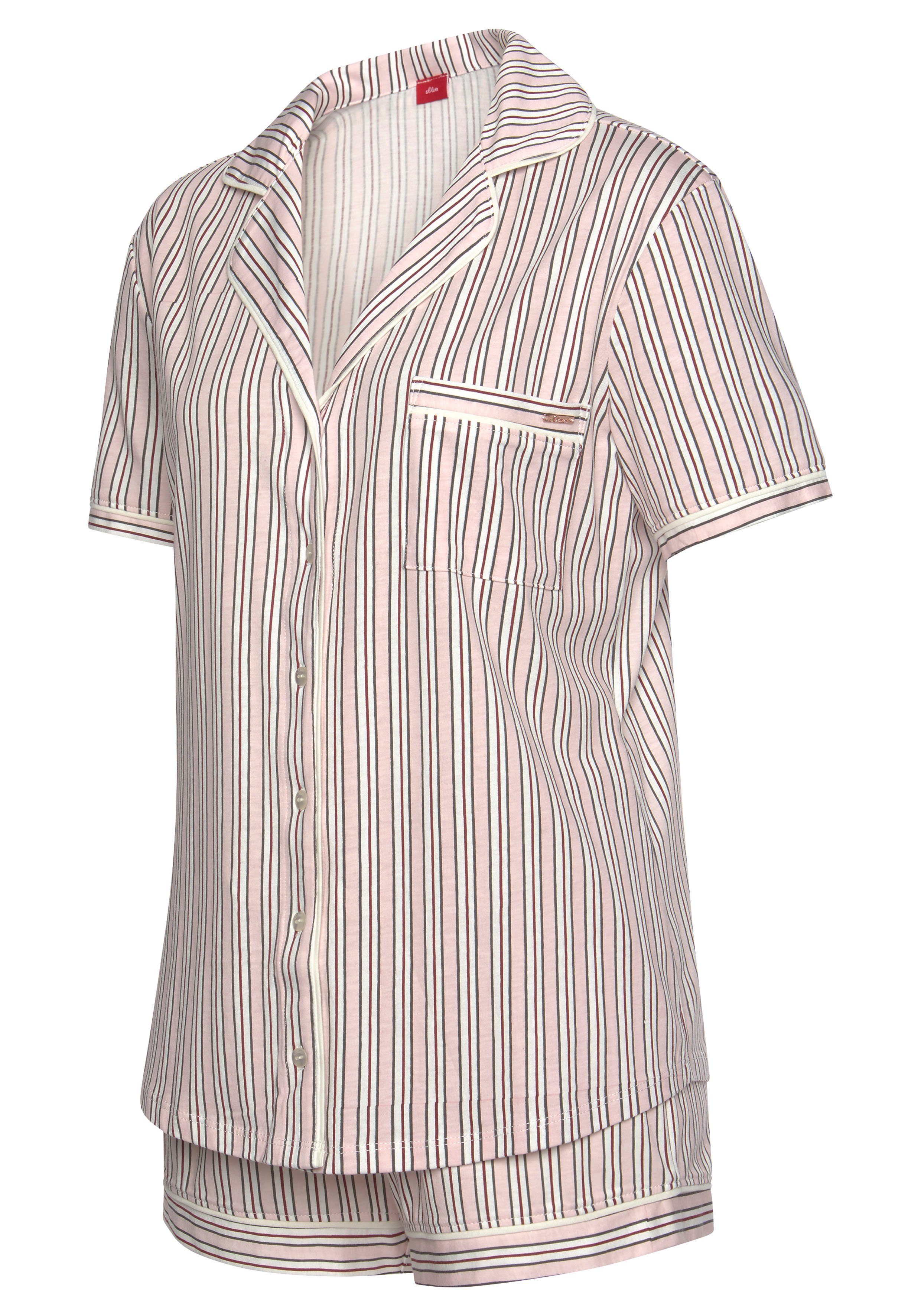 s.Oliver RED LABEL Beachwear Shortama met print all-over (2-delig, 1 stuk)