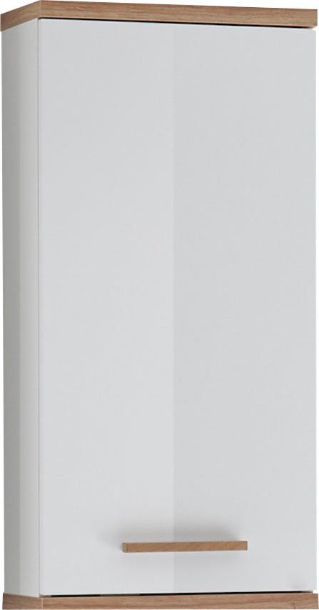 Saphir Hangend kastje Quickset badkamerkast 35,5 cm breed met 1 deur en 2 glazen legplanken opbergkasten wit
