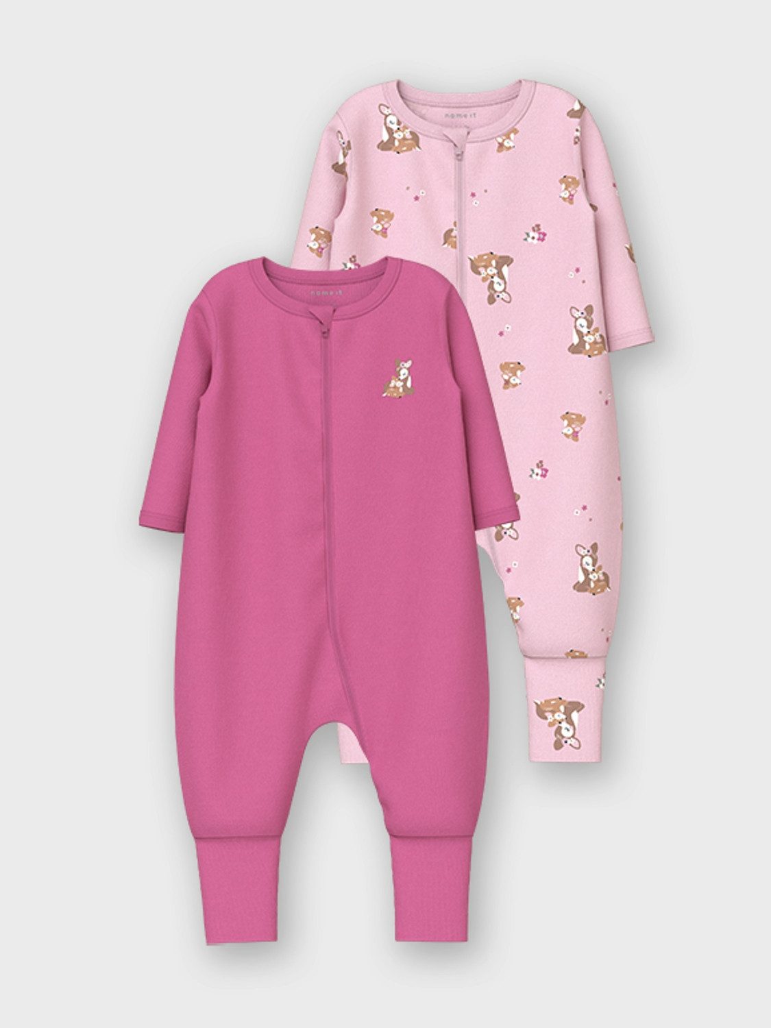 Name It Pyjama NBFNIGHTSUIT 2P ZIP FF ROSE DEER NOOS (set 2-delig)