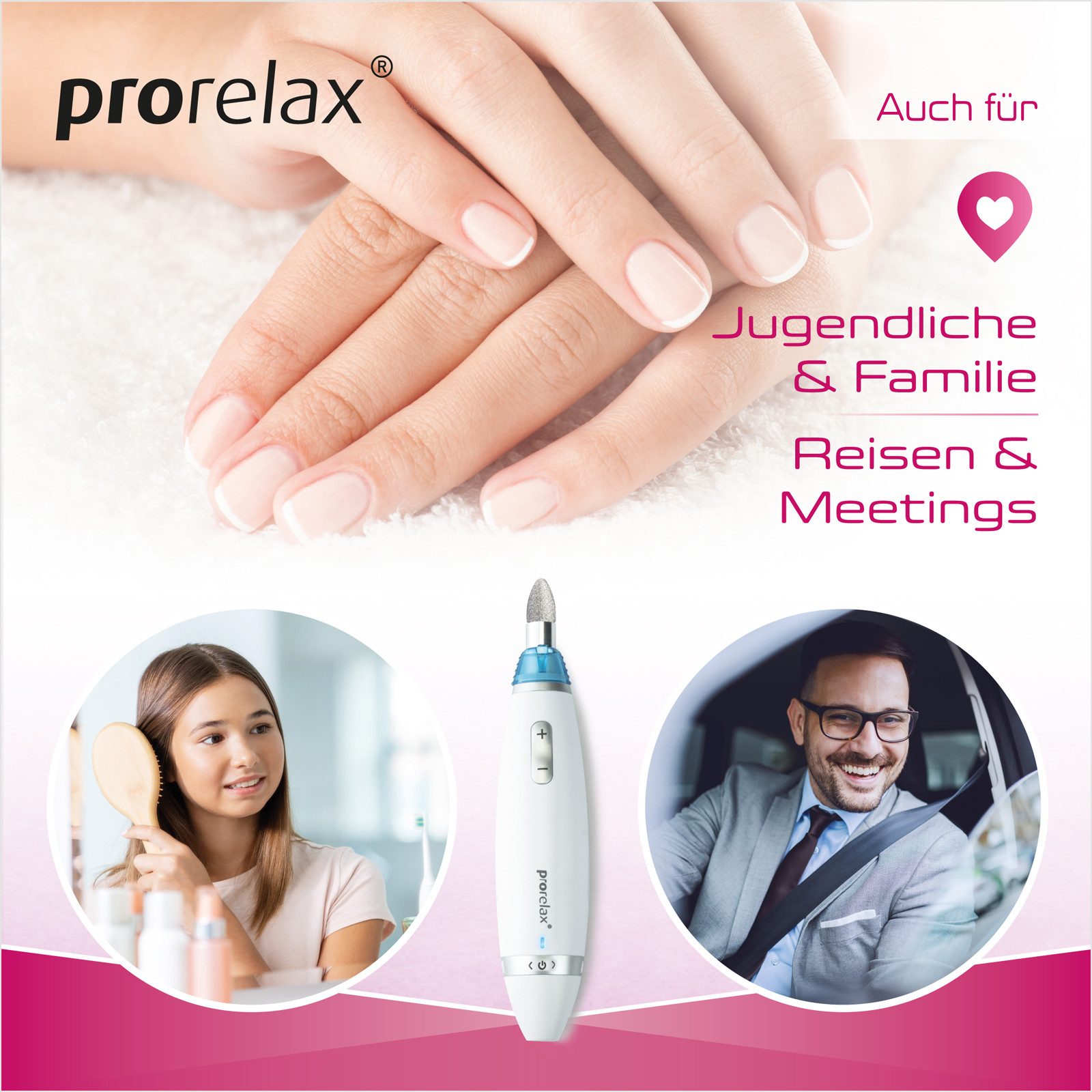 prorelax Manicure-/pedicureset 41540 Perfect 5 opzetstukken, met opbergtas