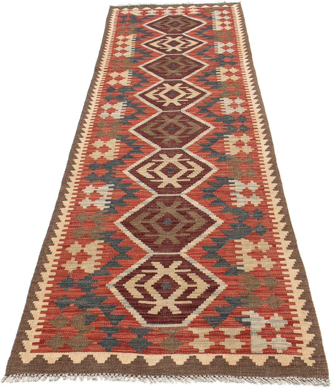 morgenland Loper Kelim Maimene medaillon 309 x 93 cm Omkeerbaar tapijt