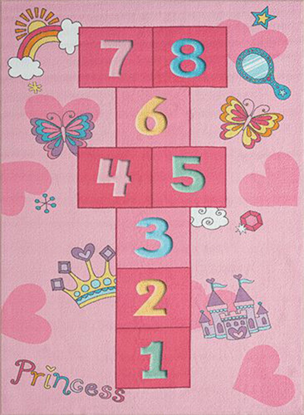 The carpet Vloerkleed Happy Life Life kinderkamer tapijt speelkleed onderhoudsvriendelijk