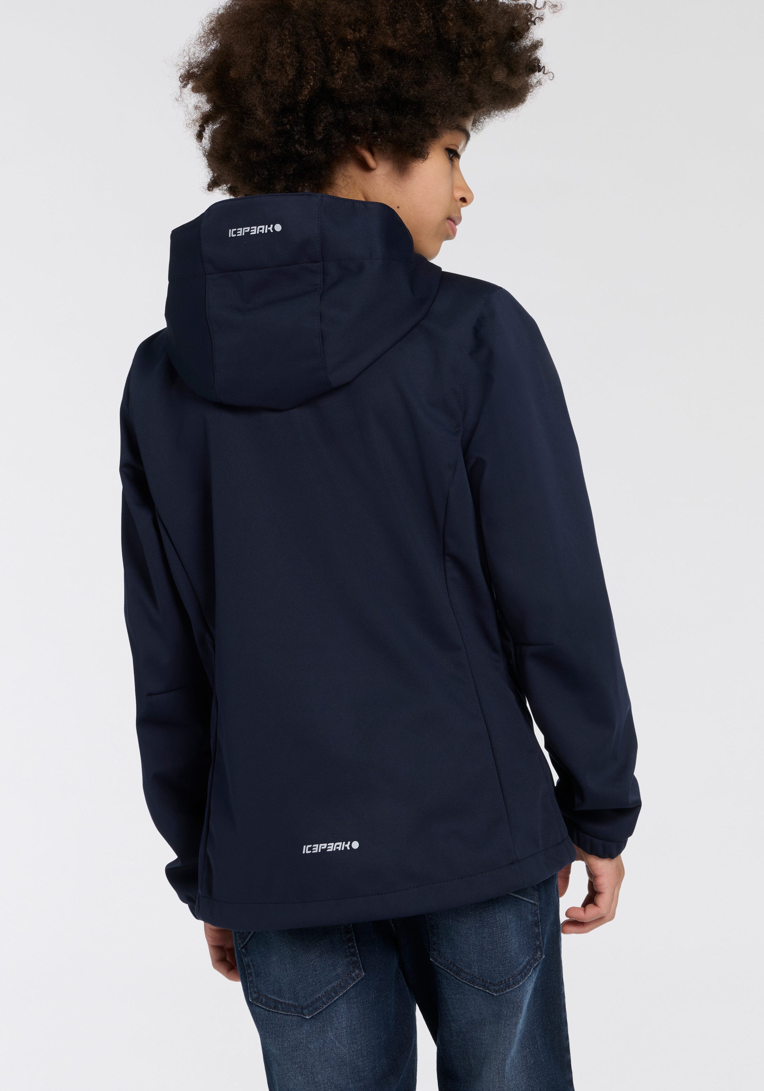 Icepeak Softshell-jack KULM JR met modieuze logo-opschriften (1 stuk)