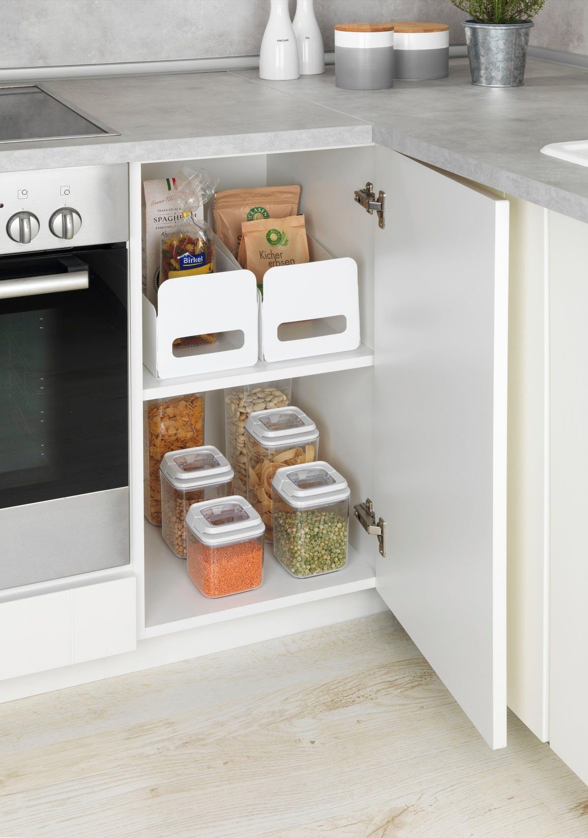 WENKO Organizer Universeel Opbergdozen voor keuken en huishouden, opvouwbaar, kunststof (6 stuks)