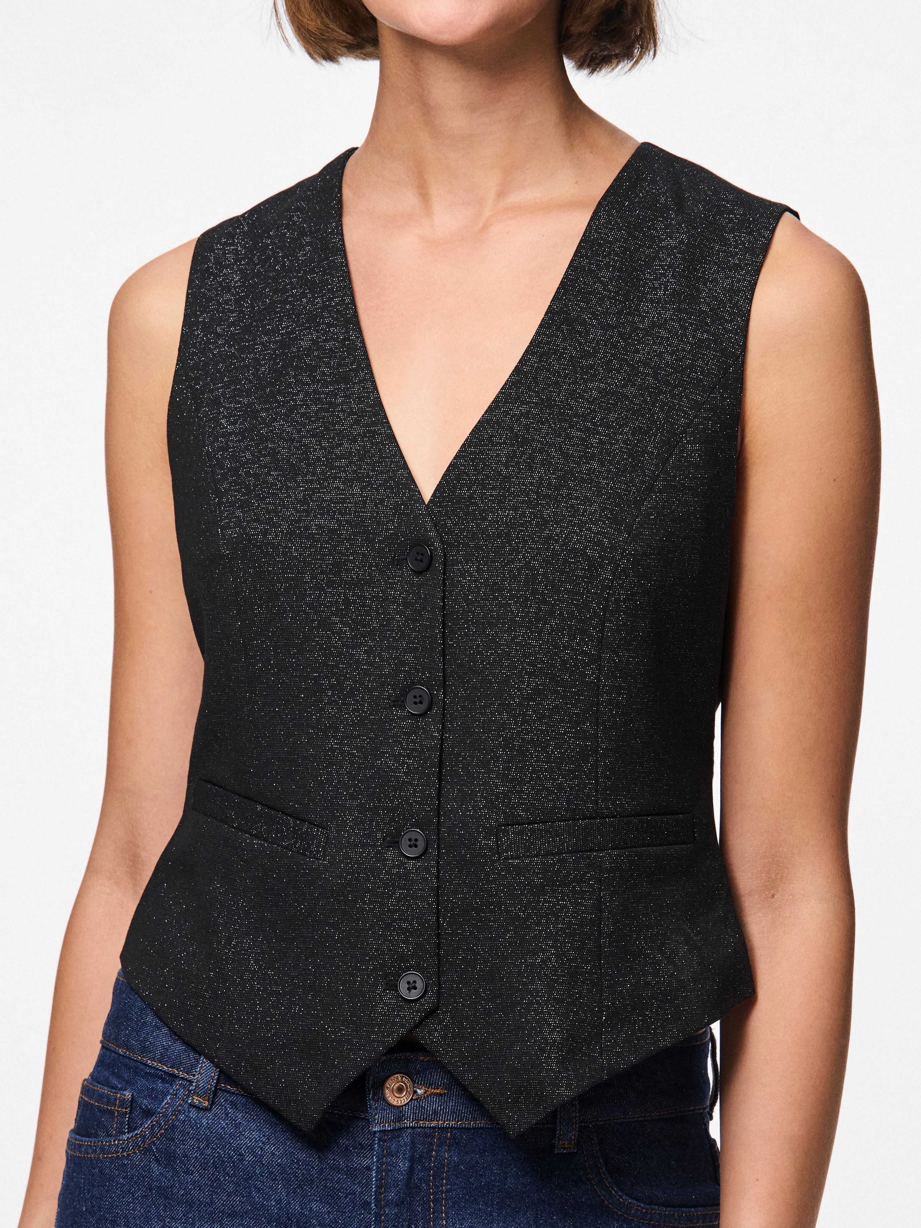 pieces Gilet PCBOSELLA GLITTER VEST NOOS