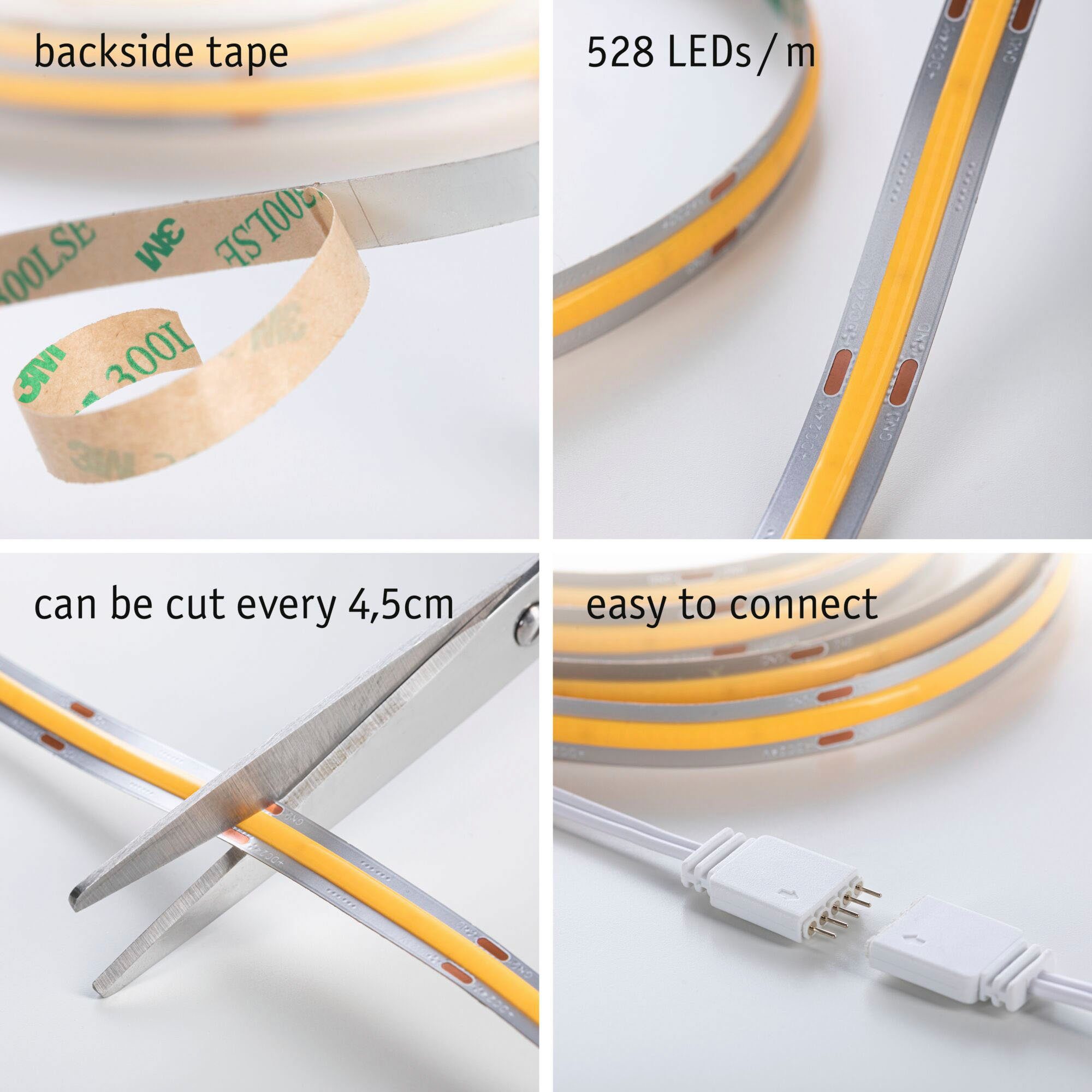 Paulmann Led-strepen MaxLED 1000 Full-Line COB Basisset 1,5m Warmwit 18W 1620lm 2700K (1 stuk)
