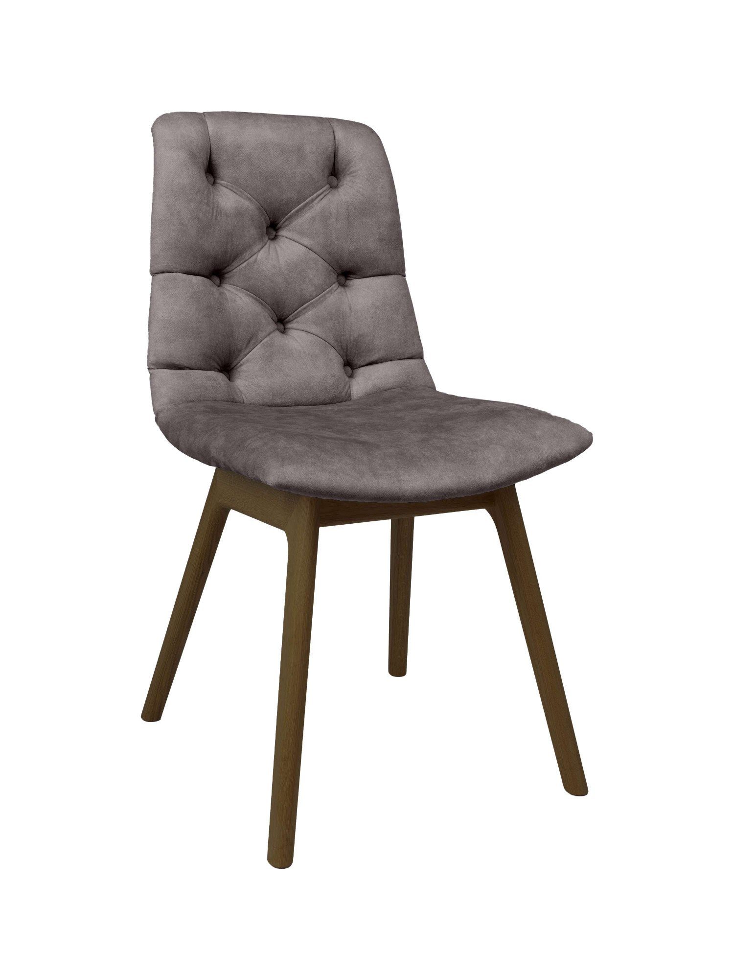 andas Eetkamerstoel Ramon met massief houten poten, in verschillende kleuren en stoffen (set, 2 stuks)