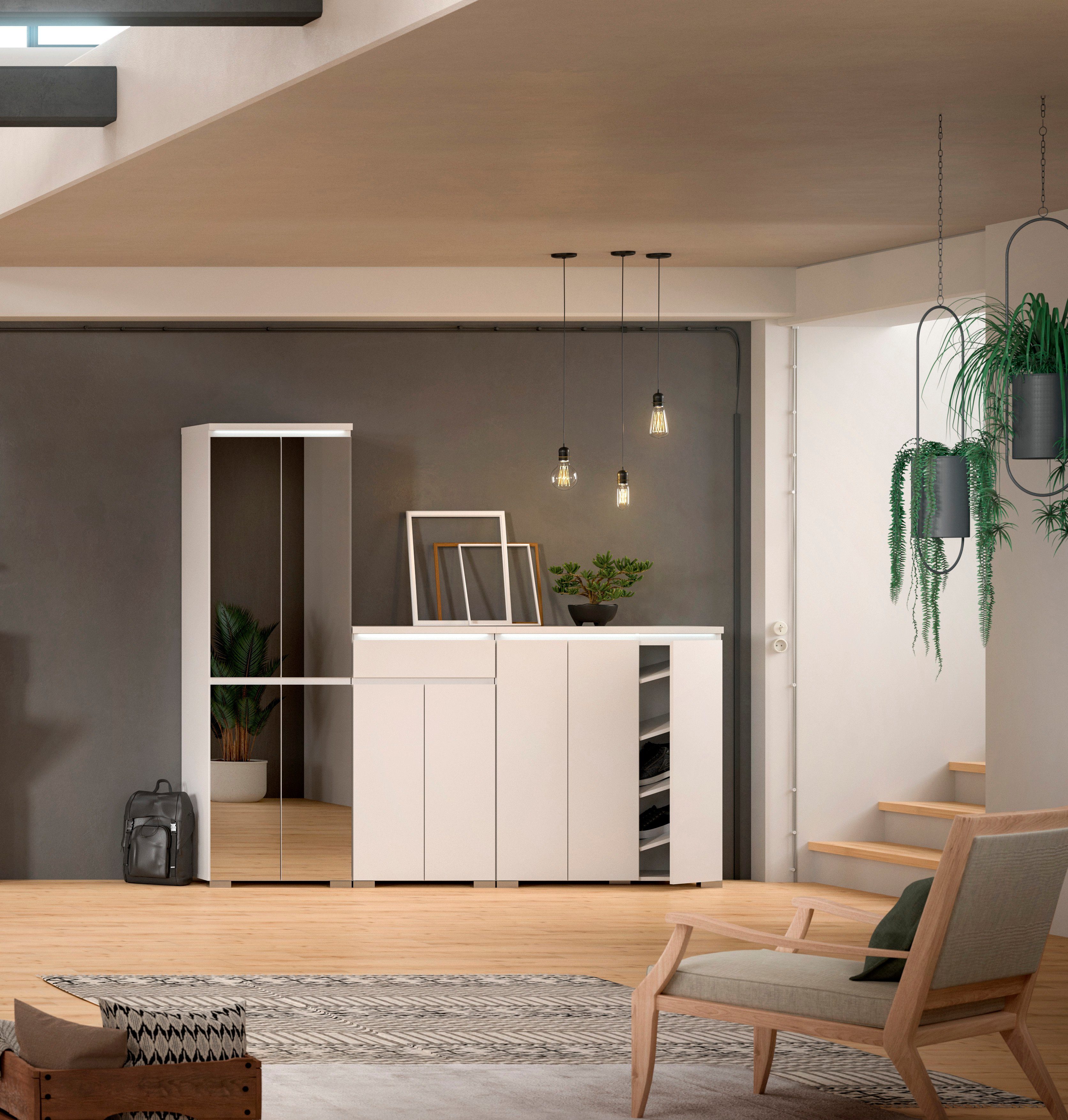 INOSIGN Schoenenkast Skoskap, Diepte 40 cm, 2 Deuren, 1 Lade, 4 Vakken, 3 Planken Plaats voor ca. 12 paar schoenen, commode, schoenenkast, schoenenrek