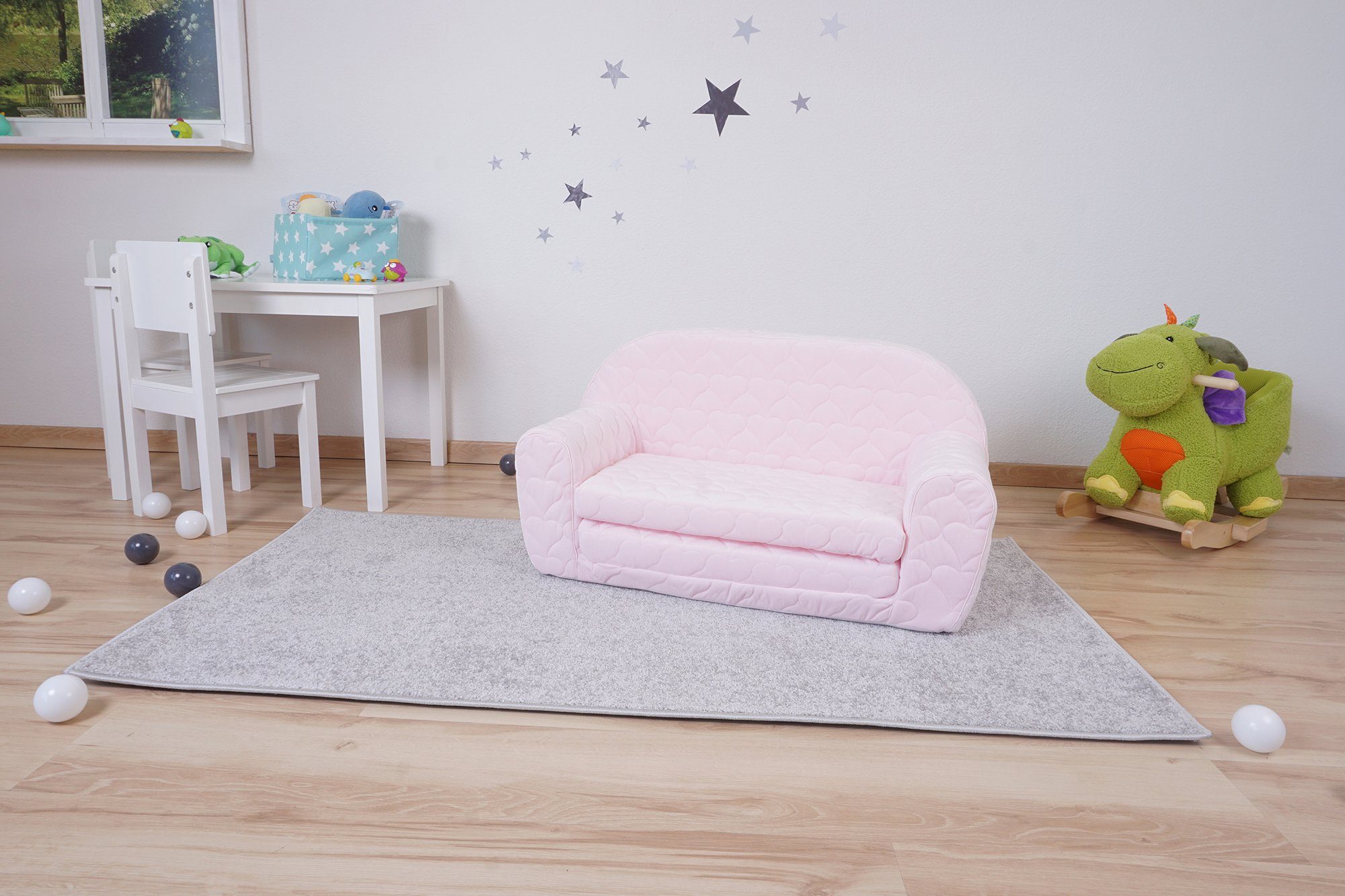 Knorrtoys® Bank Cosy, heart rose voor kinderen, made in europe