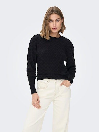 Round-neck Knitwear Only , Zwart , Dames