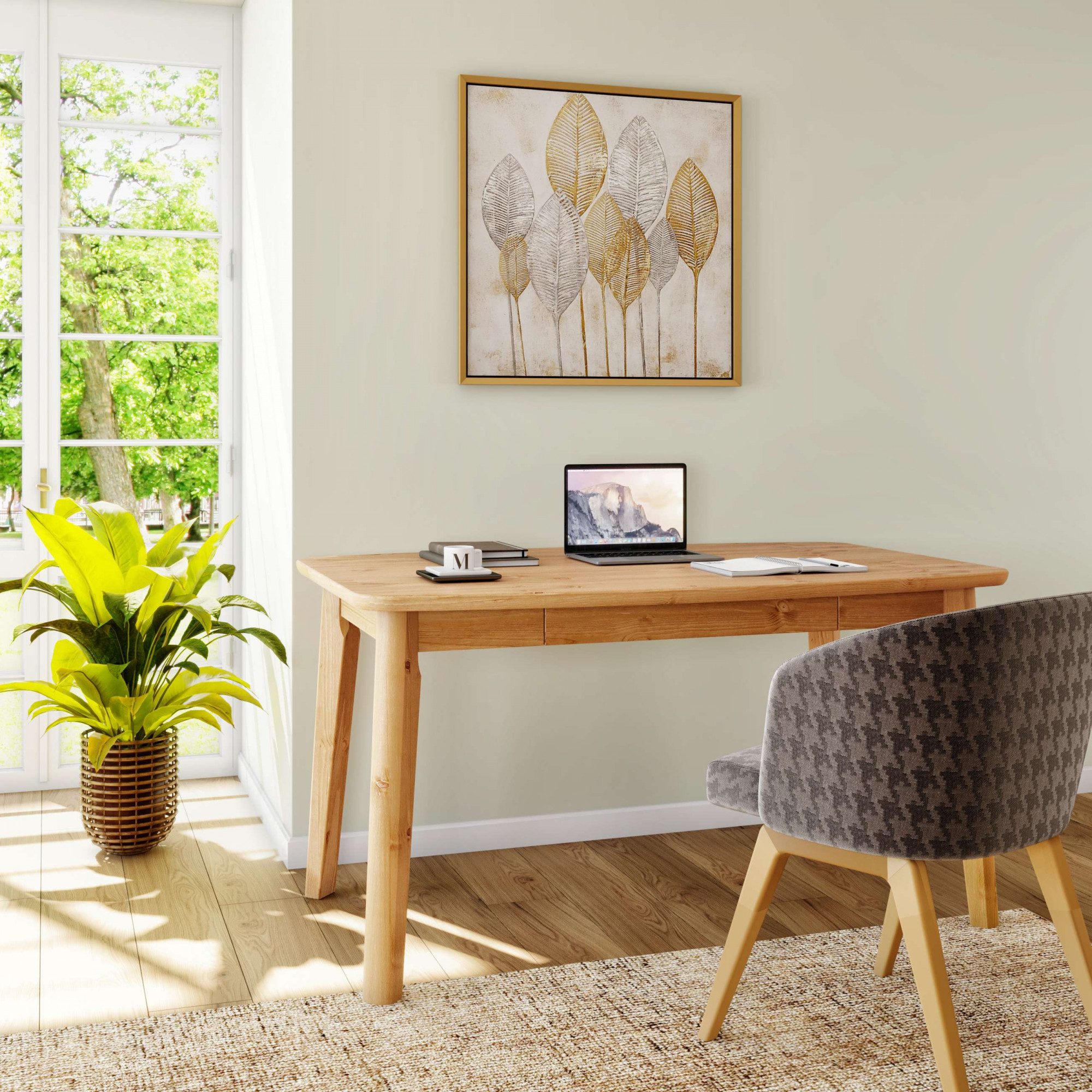 Home affaire Eettafel Palermo, multifunctionele tafel, werktafel, bureau met opbergruimte, opklapbaar blad, home office bureau, massief hout
