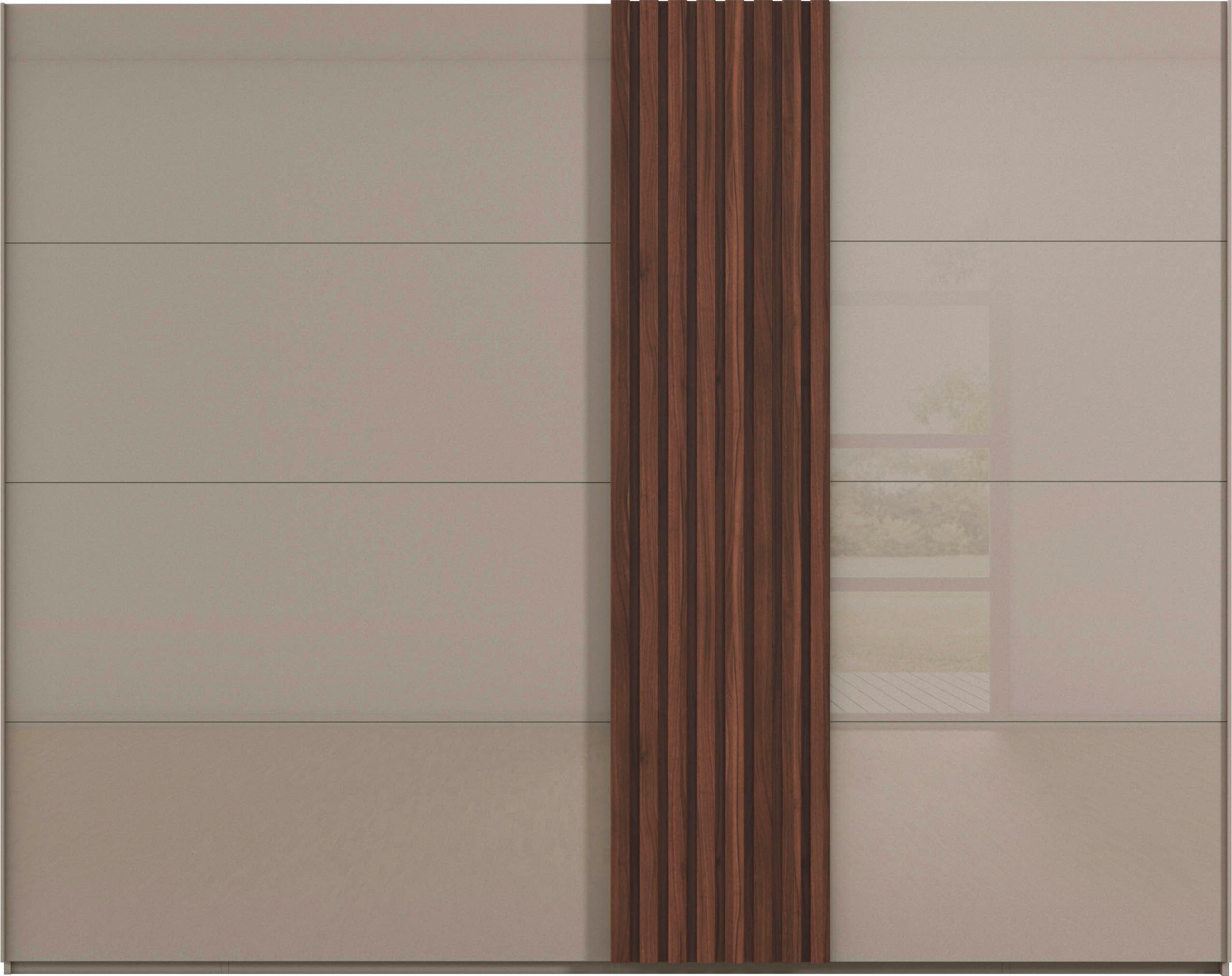 rauch Schuifdeurkast Kledingkast kast garderobe linnenkast TEGIO met hoogwaardige houtdecoratie en glazen front made in germany