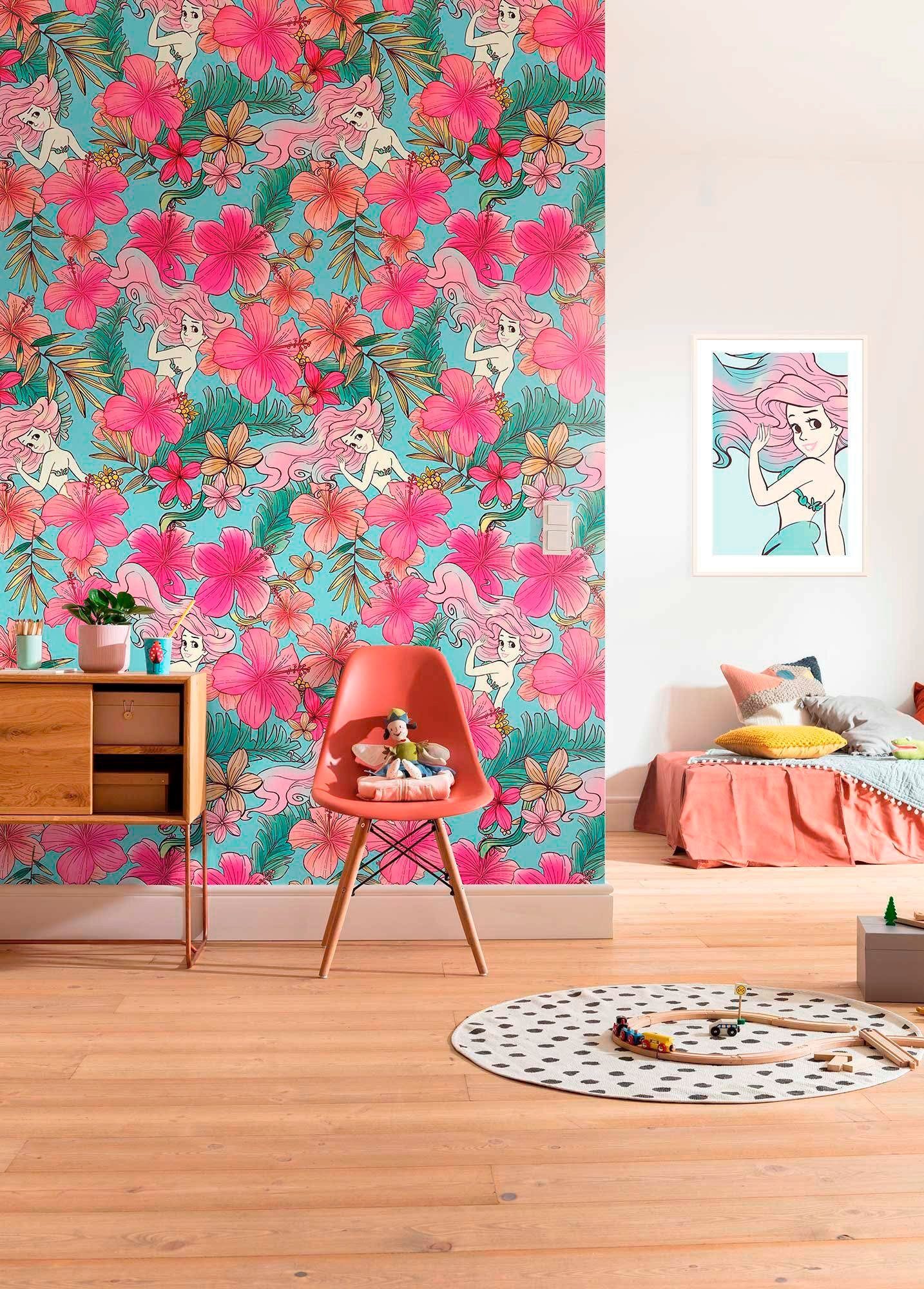 Komar Vliesbehang Digitale print vlies - Ariel Pink Flower - Afmeting 200 x 280 cm