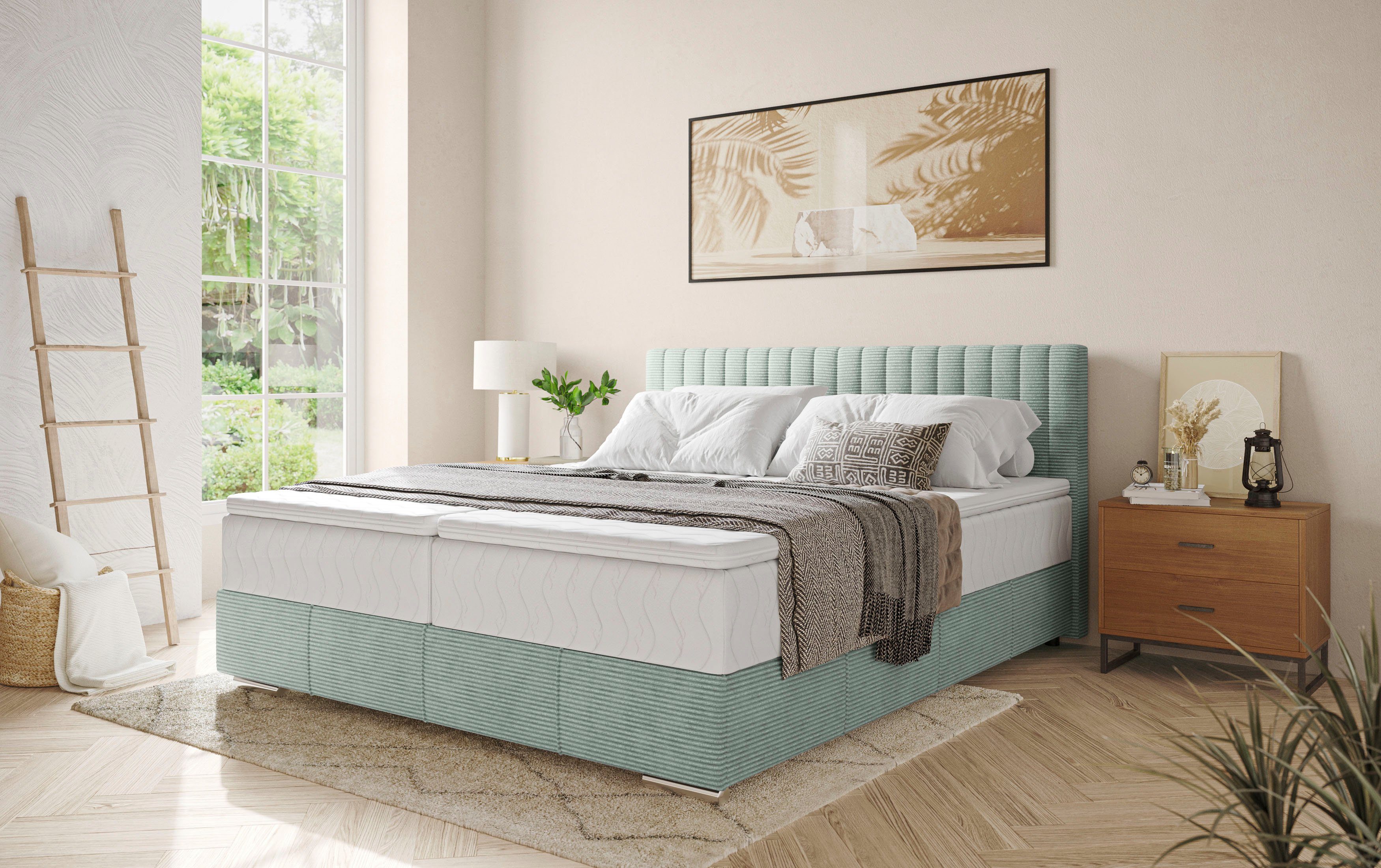 INOSIGN Boxspring Thor met bedbodem, incl. matras, topverkoper Topmatras en sierkussen, in verschillende hardheden beschikbaar