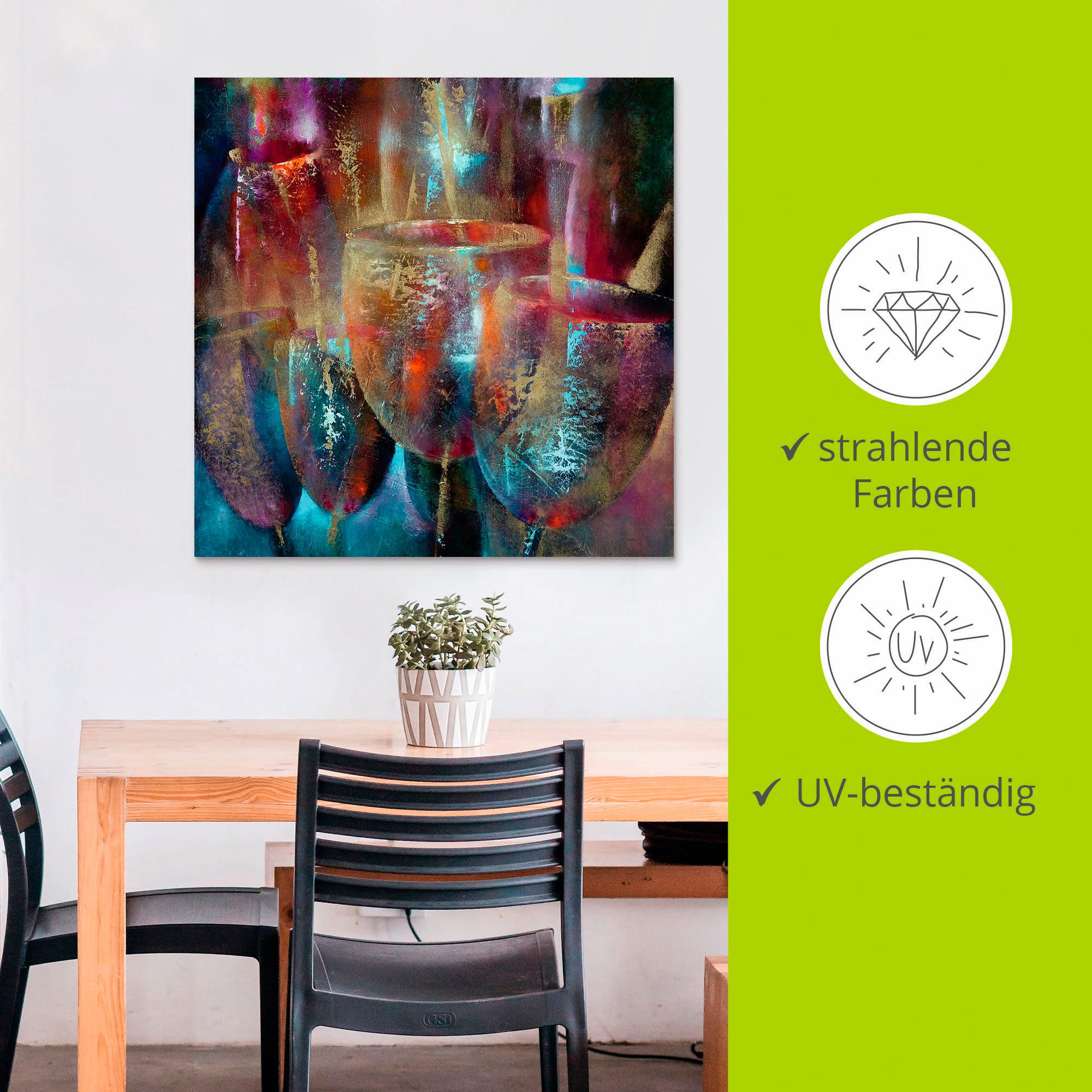 Artland Artprint Reflectie als artprint van aluminium, artprint voor buiten, artprint op linnen in verschillende maten
