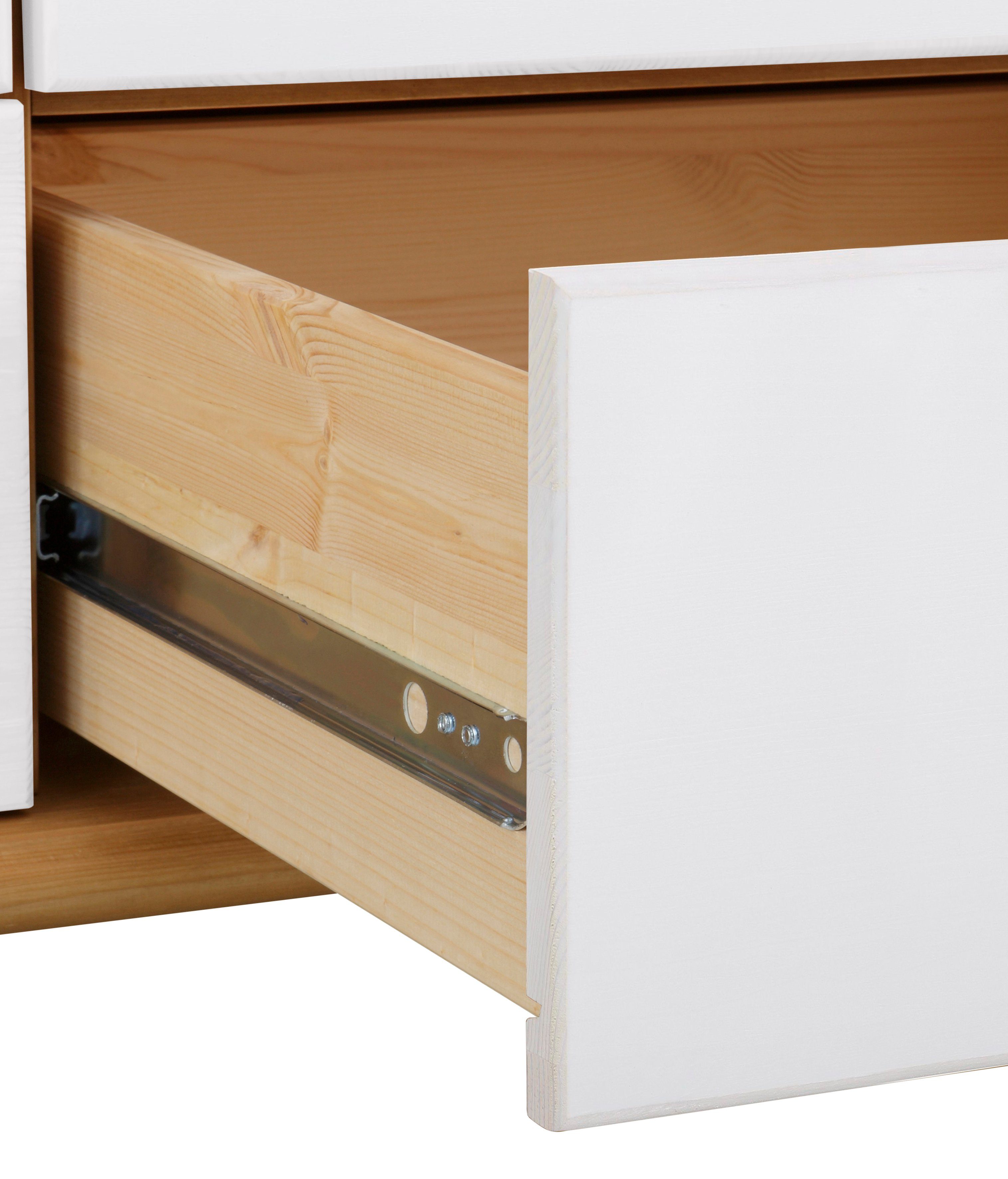 Home affaire Kledingkast Tessin, Driedeuren kast, 3-deurs Breedte 152 cm, massief grenen, met spiegel en 3 lades