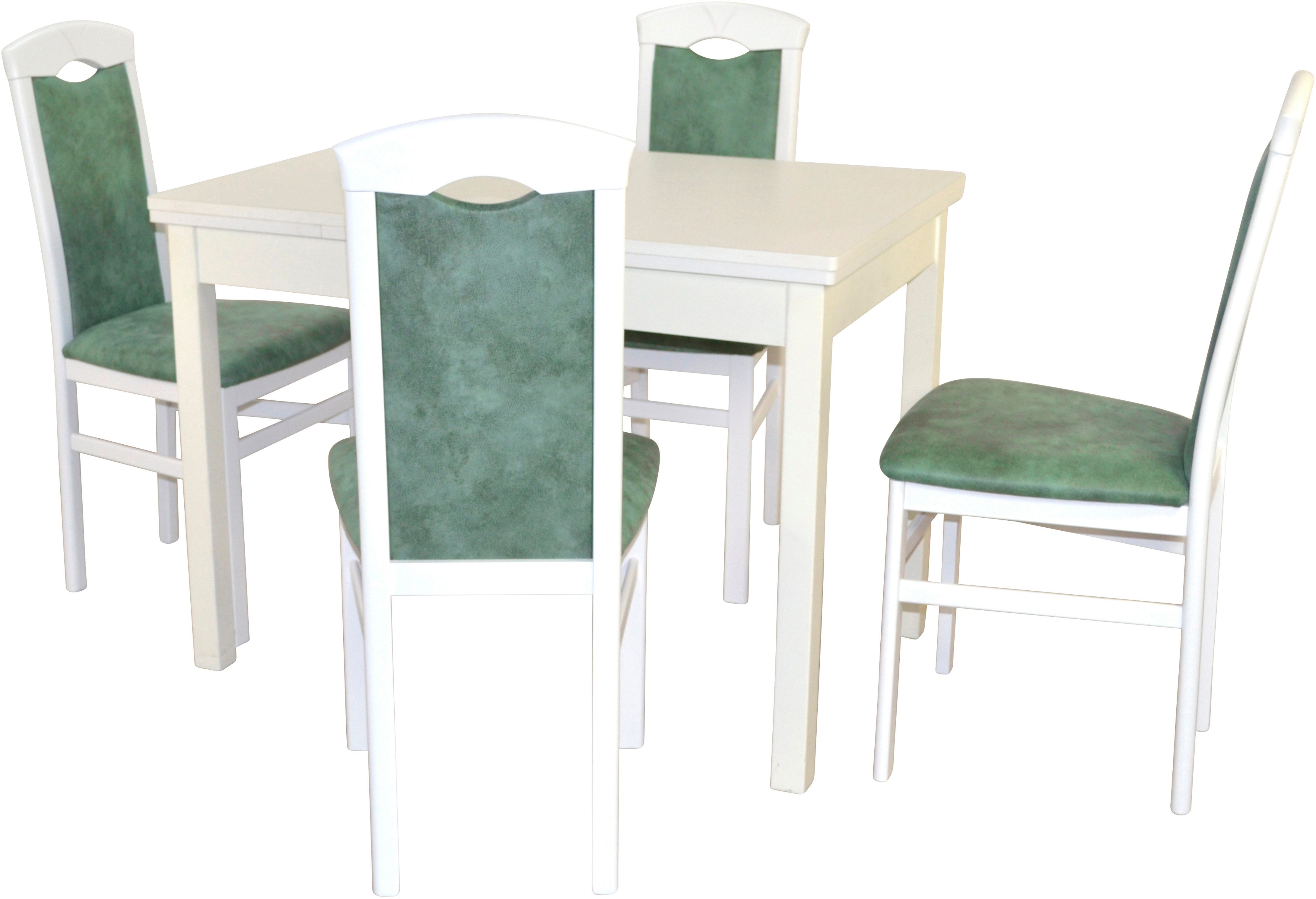 HOFMANN LIVING AND MORE Eethoek 5-delige eethoek Stoelen voorgemonteerd (voordeelset, 5-delig)