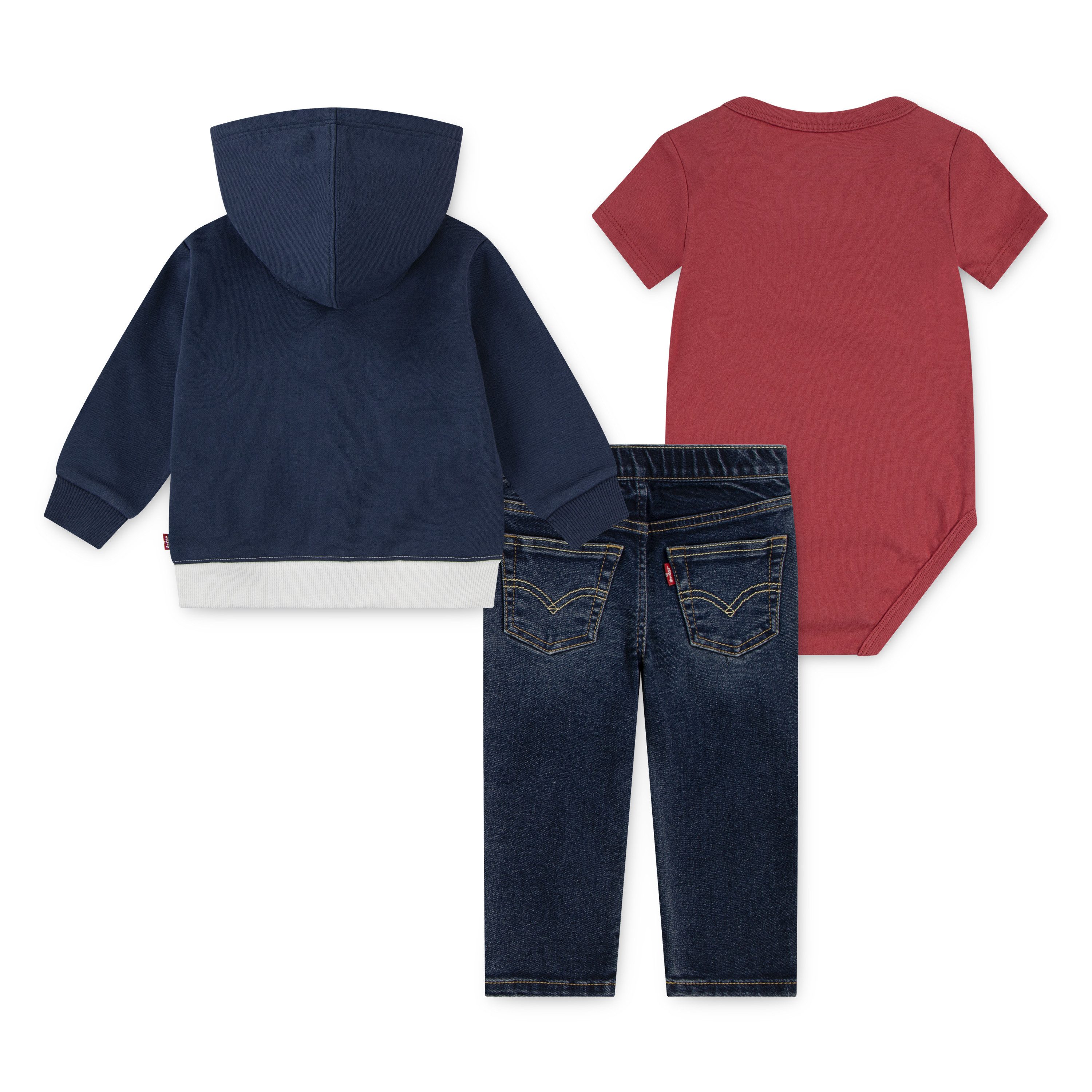 Levi's Kidswear Shirt broek jas Bestaande uit body, jeans en hoodie-sweatjack (set, 3-delig)