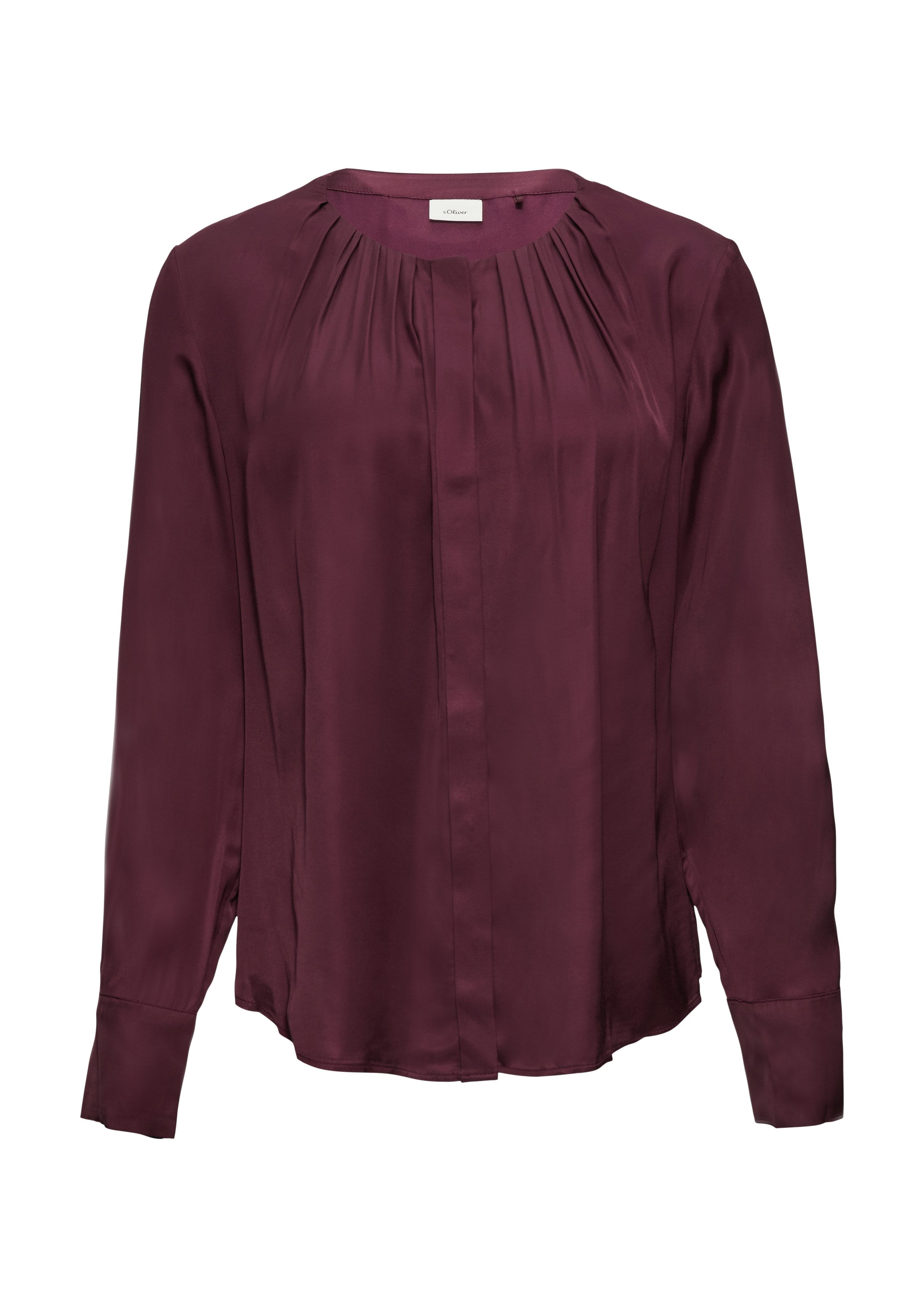 s.Oliver BLACK LABEL Blouse met lange mouwen met aangerimpelde hals