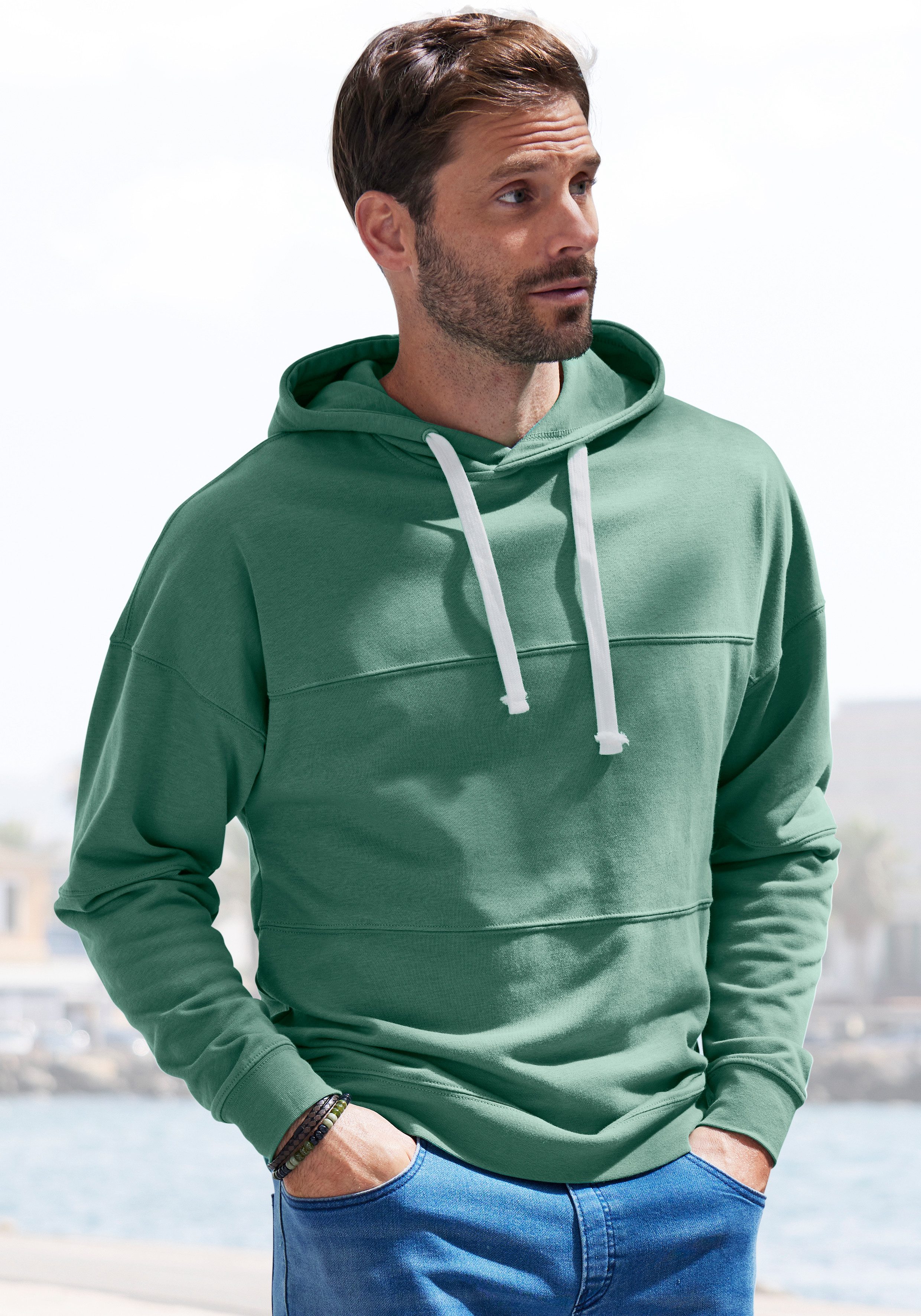 H.I.S Hoodie Langarm sweater met capuchon, van katoenmix