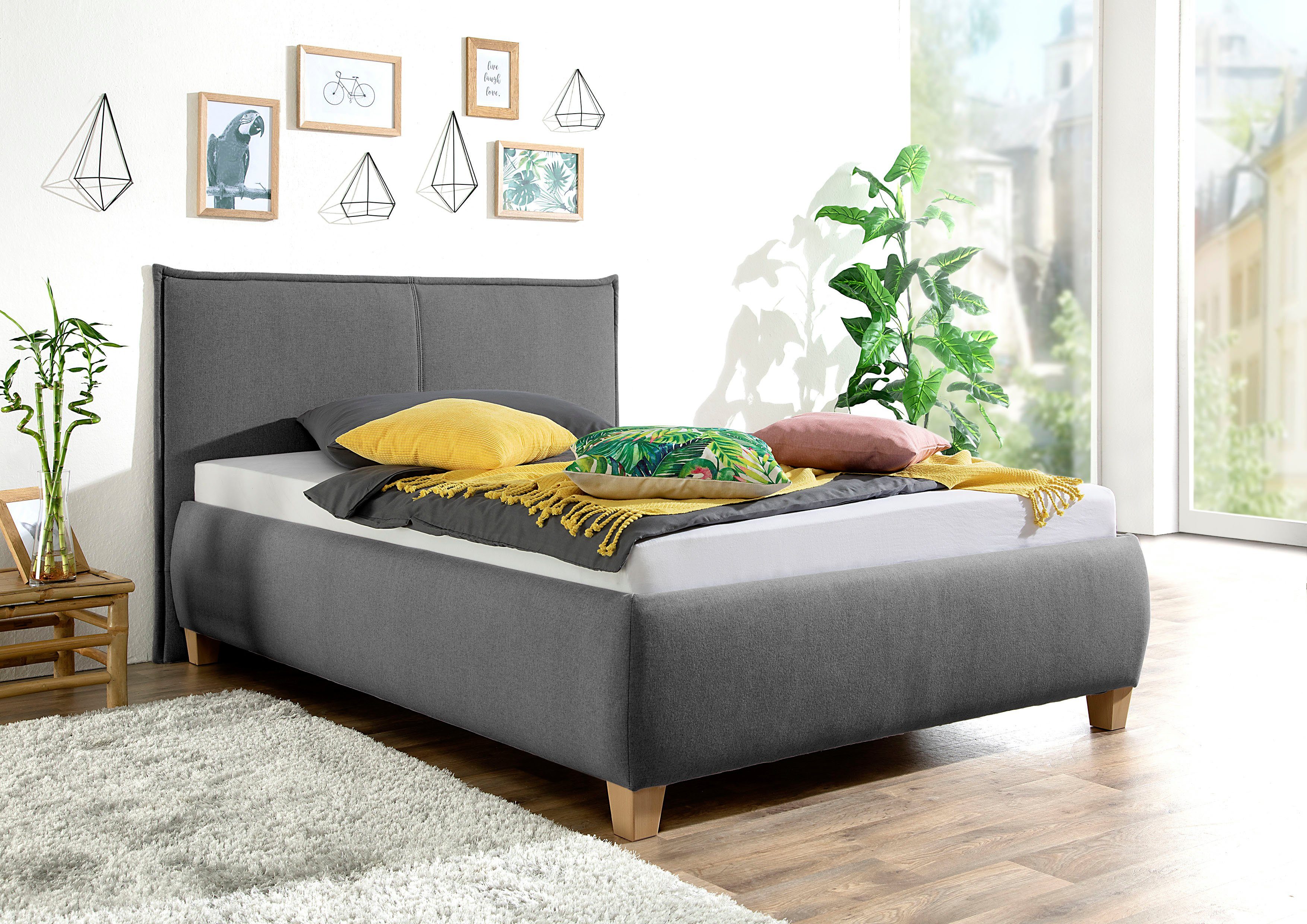 Maintal Gestoffeerd bed met bedkist bedden grijs