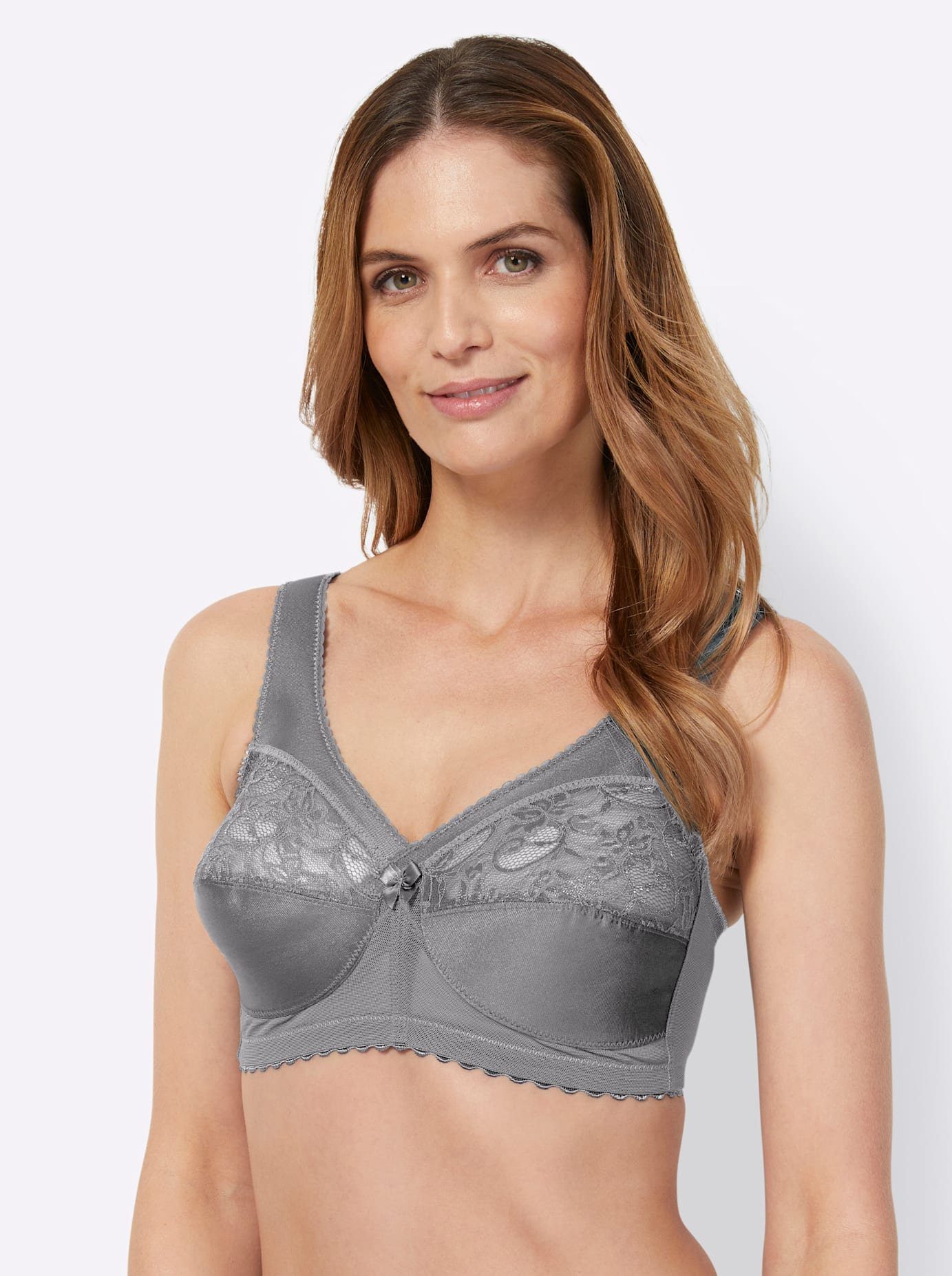GLAMORISE Steun-bh (1-delig, Enkelverpakking) dames voorgevormde bh's maat F F grijs
