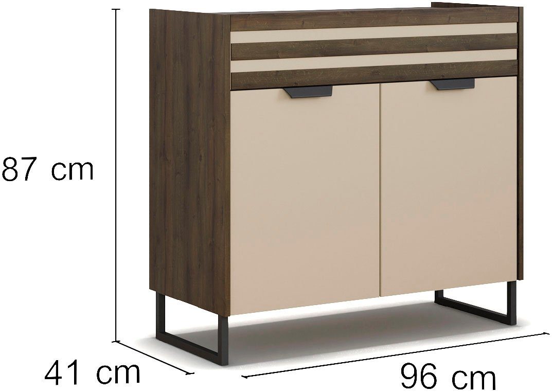 rauch Kast met laden en deuren Commode Sideboard Ladecommode Deurencommode BAREA brede lade in moderne lamellen-look made in germany