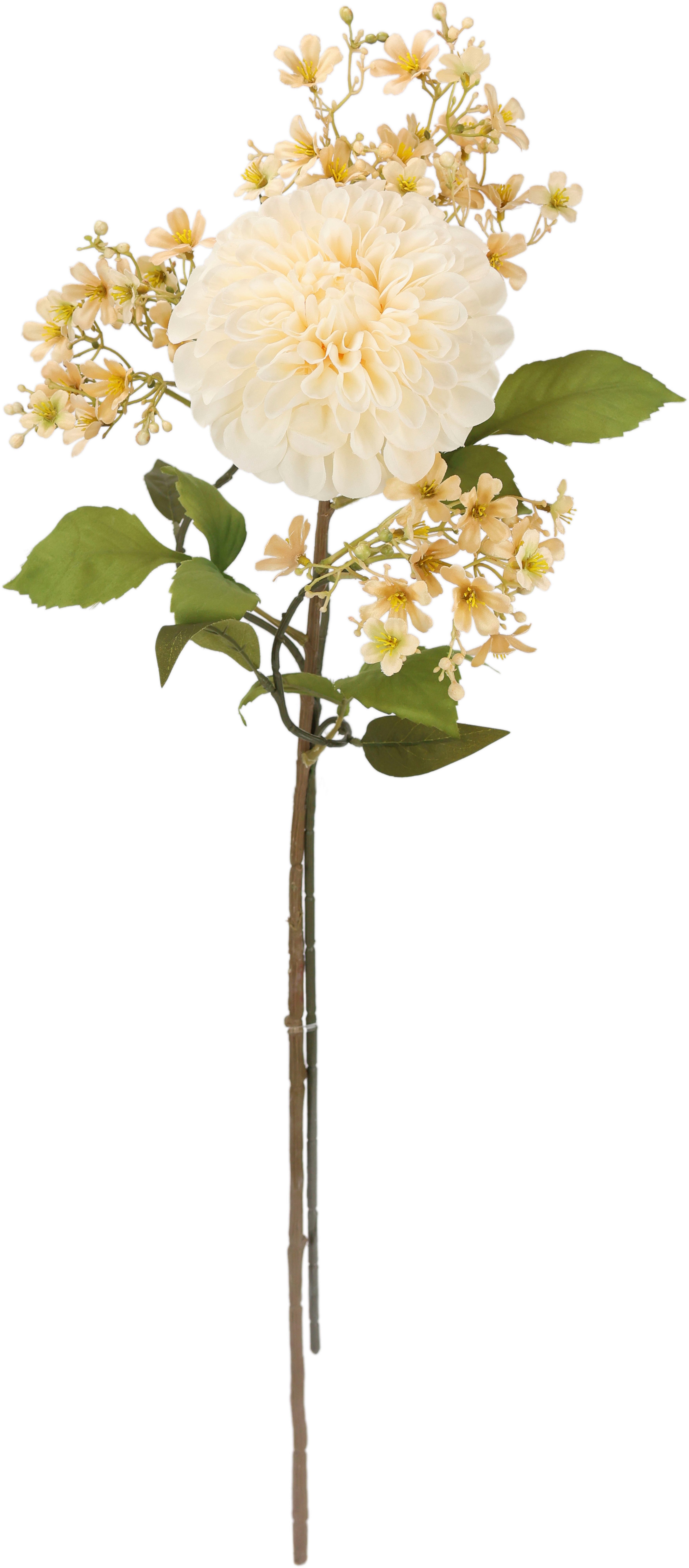 I.GE.A. Kunstbloem Stelenbloemen assortiment dahlia bloes tak Tak zijdenbloem enkele bloem herfst kunstbloemen decoratieve bloemen (2 stuks)