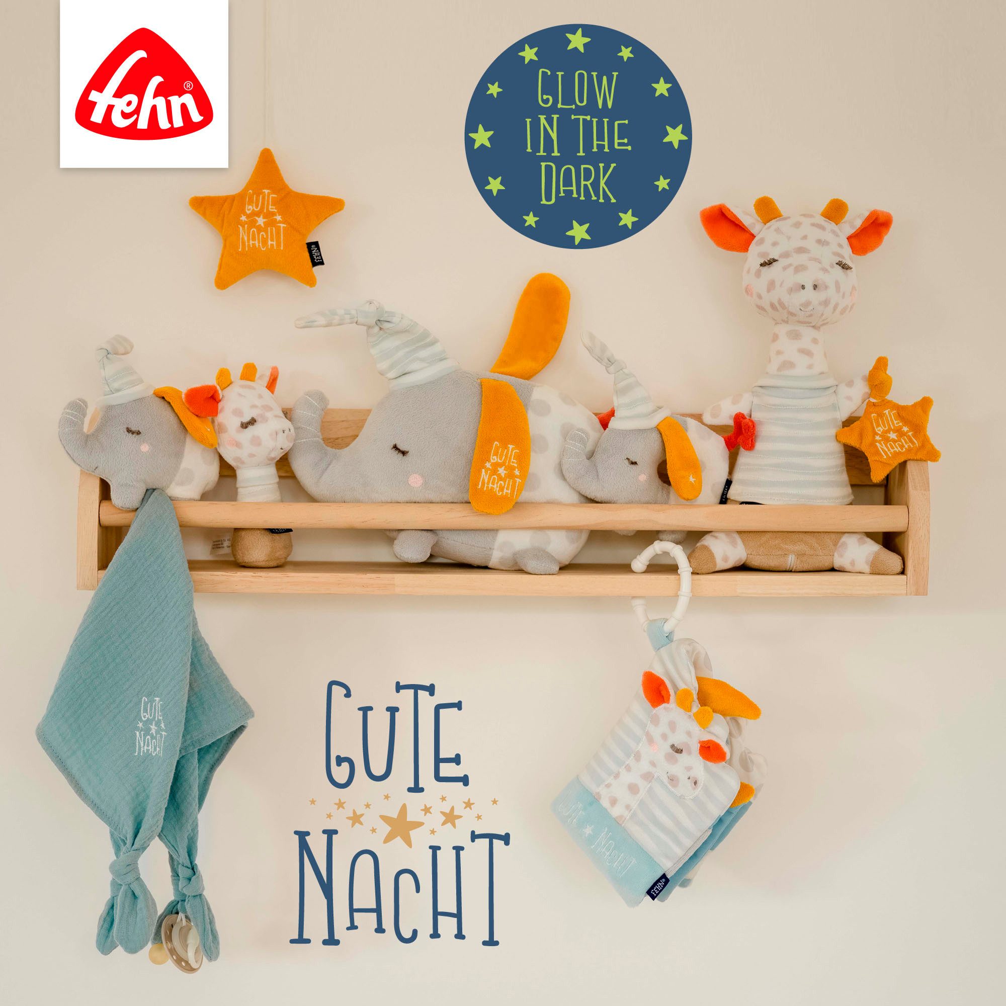 Fehn Knuffeldoekje Welterusten, knuffeldoekje olifant
